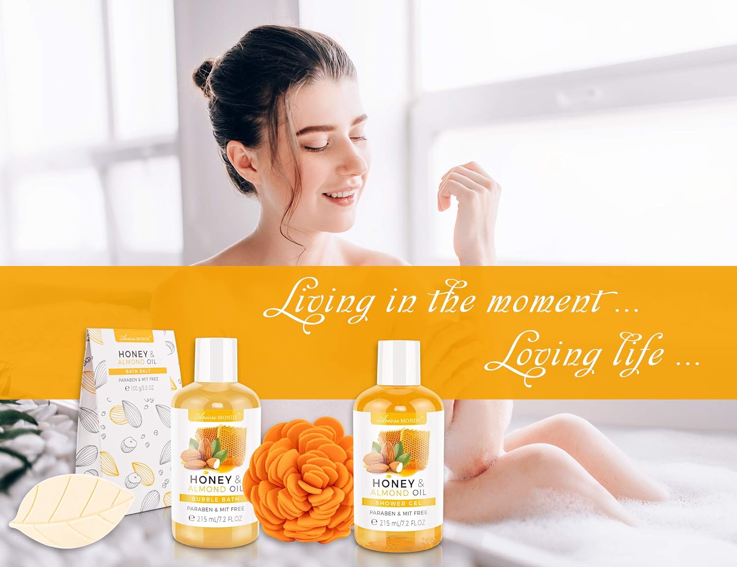 Home Spa Gift Basket, Bath Spa Kit for Women, with Body Lotion, Shower Gel, Bubble Bath, Body Scrub, Bath Salt, Bath Bomb, Bath Gift Set for Mother, Wife Her, with Magnolia and Jasmine Scent