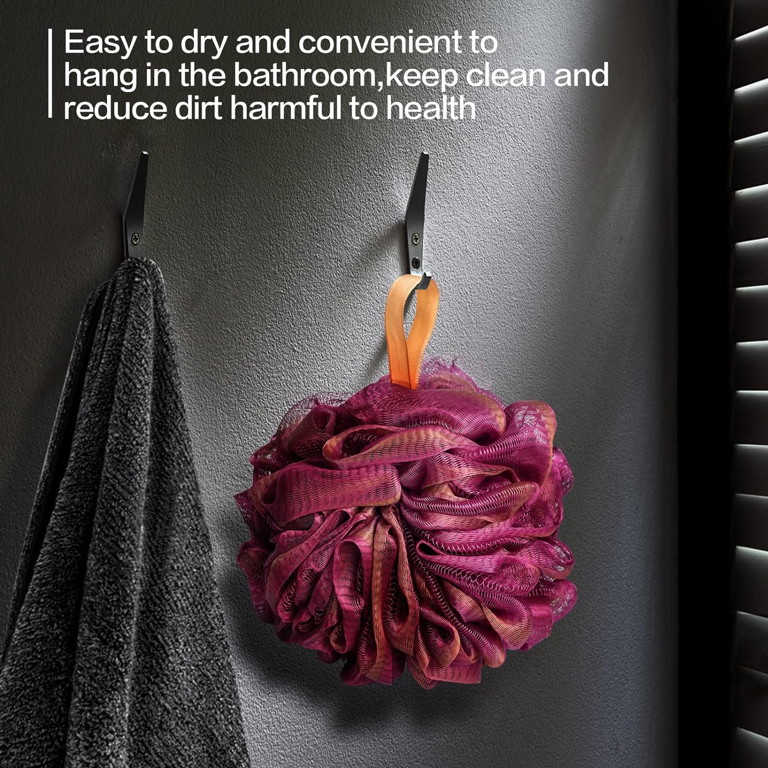 Fishent Bath Loofah Sponge, 3 Pack loofahs Exfoliating Body Scrubber, 60g Soft Mesh Pouf Shower Puffs, Loofa for Women (Pink-Peach-Coral)