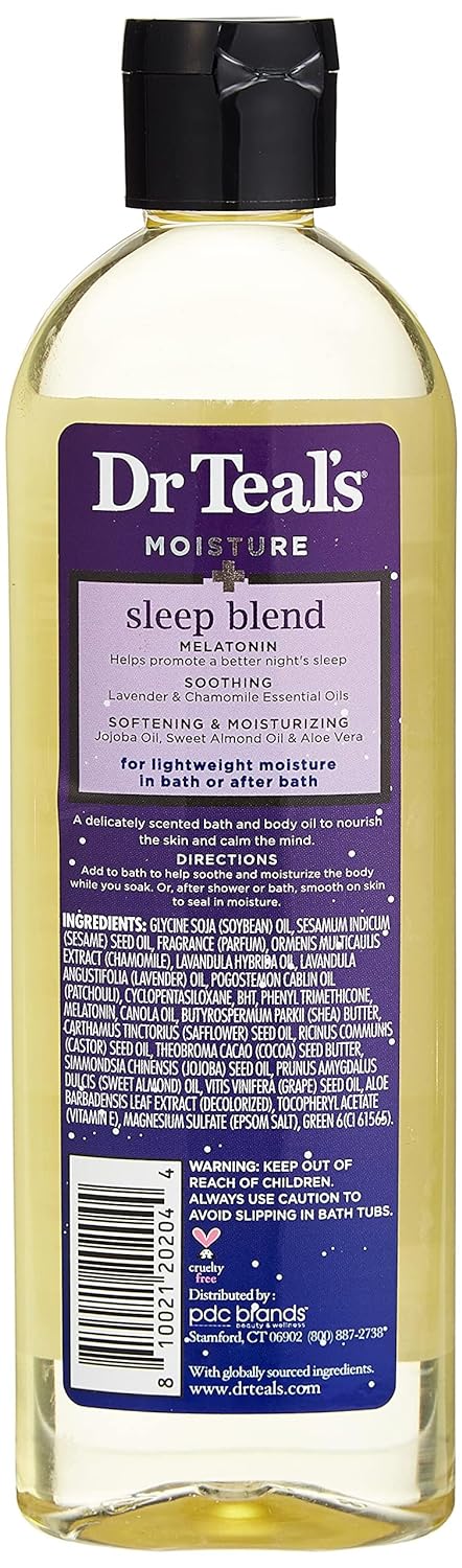 Dr Teal's Melatonin Essential Oil Moisturizing Bath & Body Oil 8.8oz (Packaging May Vary)