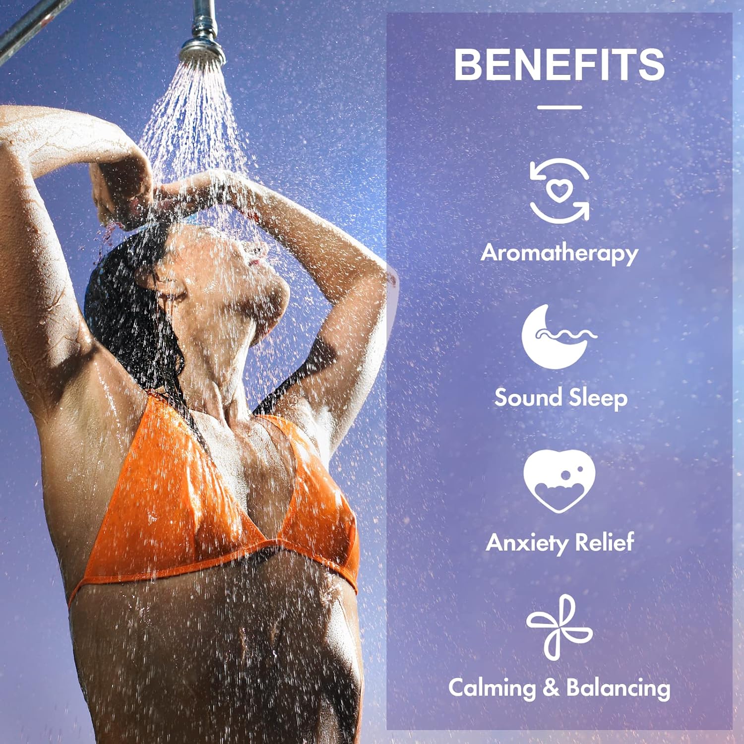 Poleview Lavender Shower Steamers Aromatherapy, Stress Relief Gifts for Women and Men, Strongly Scented Long Lasting Essential Oil Aromatherapy Shower Bombs for Self Care Relaxation Spa - 12 Packs