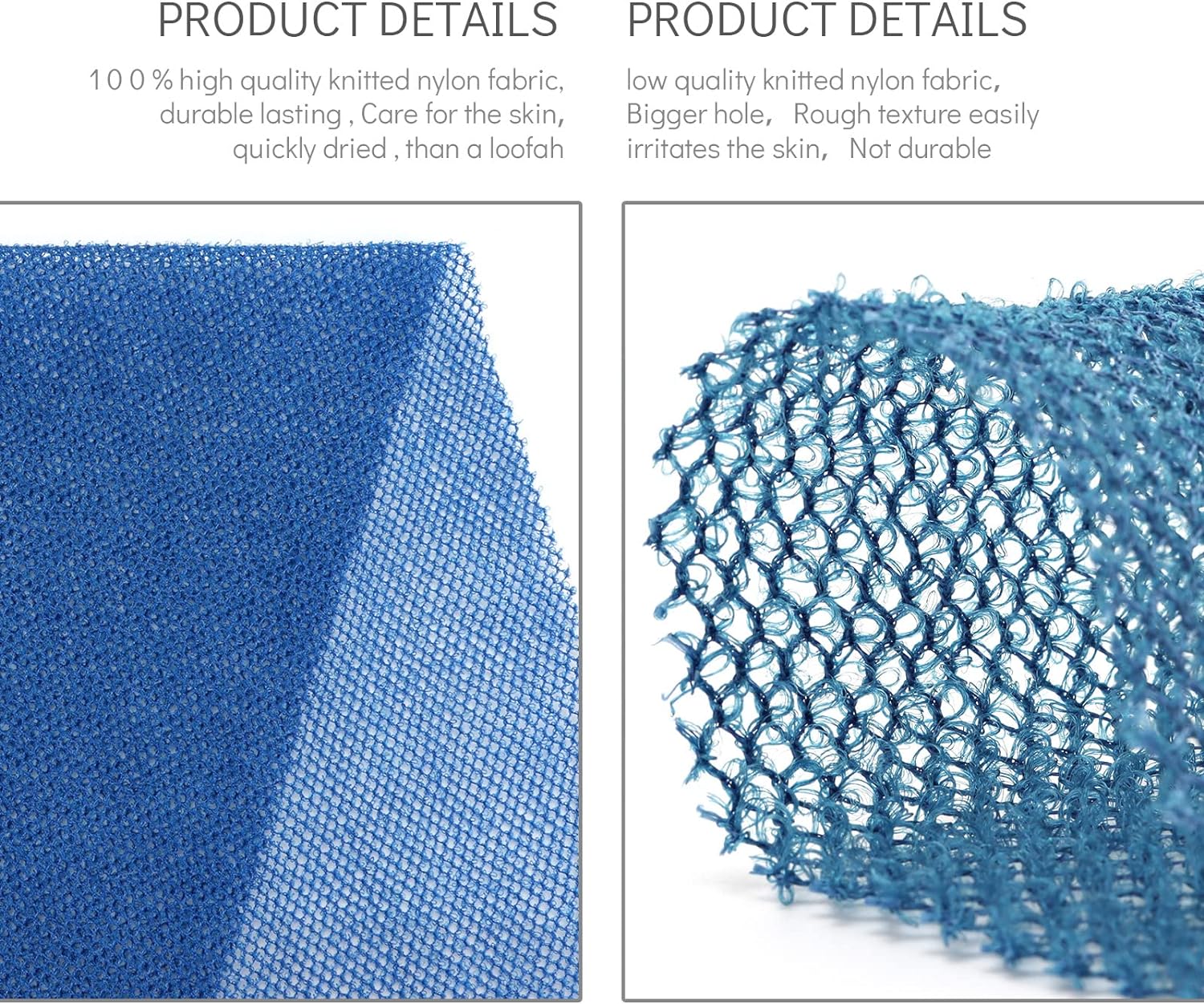 UJFQBH 3 Pieces African Bath Sponge African Net Long Net Bath Sponge Exfoliating Shower Body Scrubber Back Scrubber Skin Smoother,Great for Daily Use (Pink,Yellow,Purple)