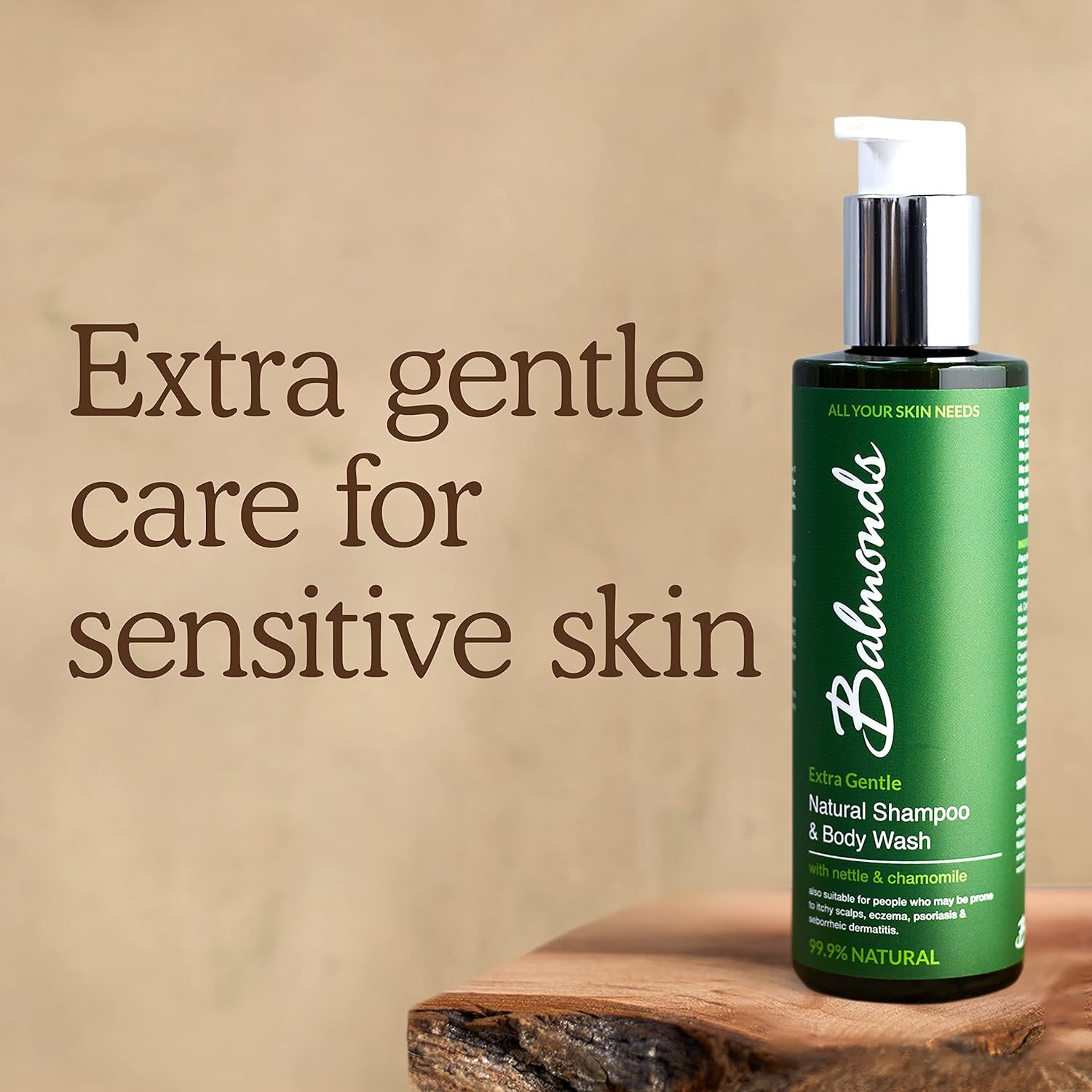 Balmonds - Bath & Body Oil - 6.8fl.oz. (200ml) - 100% Natural Skin Oil - With Chamomile & Lavender - Vegan - Free From Fragrance - All Skin Types