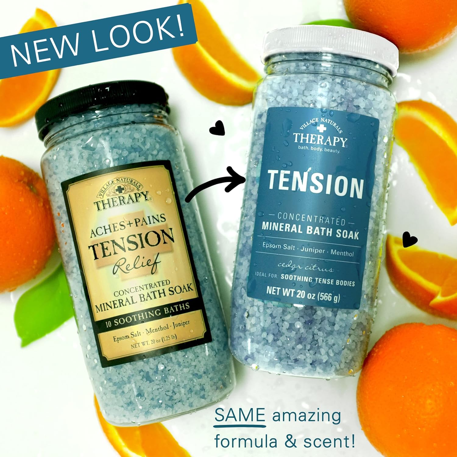 Village Naturals Therapy, Mineral Bath Soak, Aches & Pains Tension Relief, 20 Oz, Pack of 3