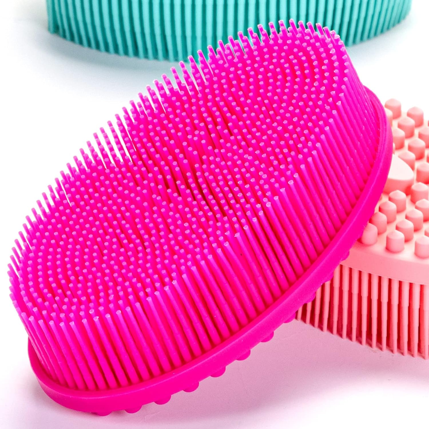 Premium Sensory Brush for Kids or Autism,Soft Silicone Body Scrubber,2 in 1 Sensory Room Occupational Therapy Sensory Brushes,Silicone Loofah,Pets Shower Brush Bath Brush Shampoo Brush(Whale-Teal)