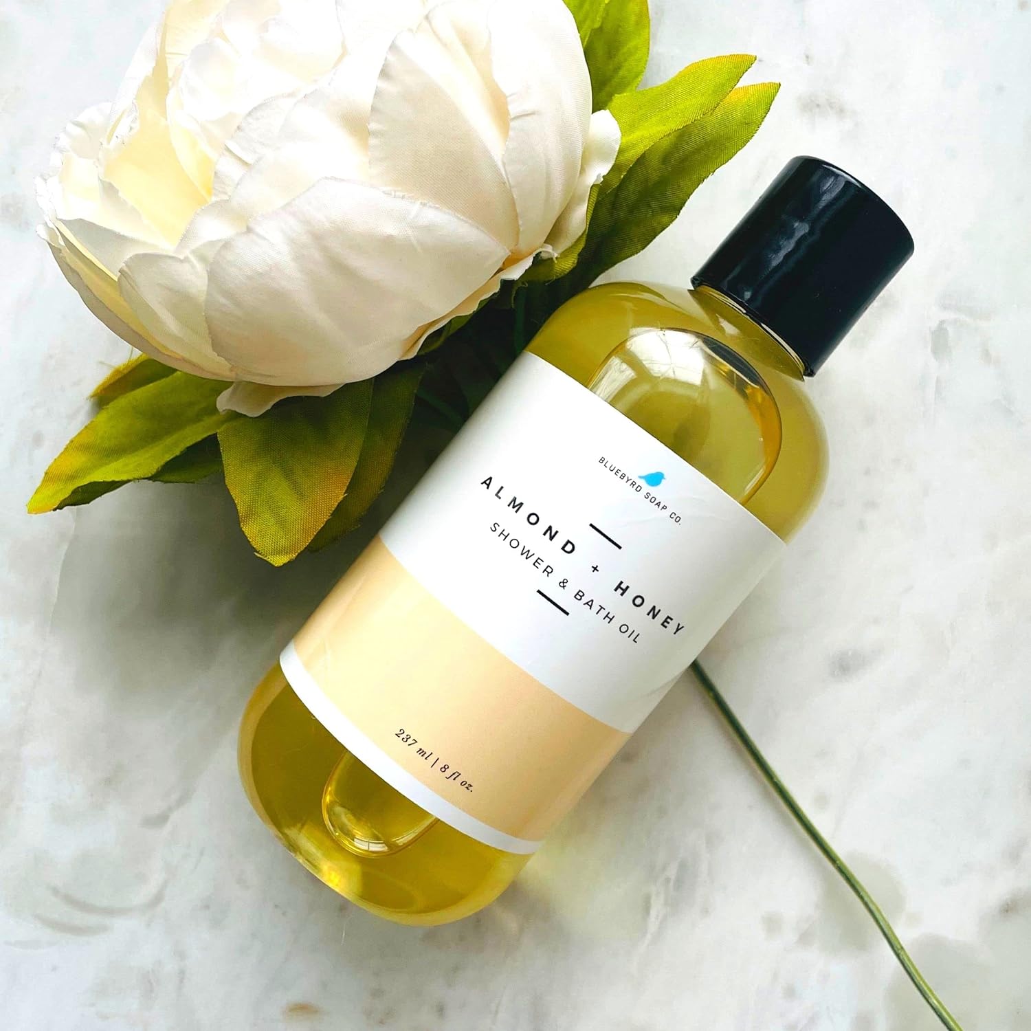 Bluebyrd Soap - White Tea Shower Oil & Bath Oil | Hydrating Plant Based Oils for Bath & Shower | Natural Body Oil Moisturizer | Revitalizing Clean Beauty Bath Oil (White Tea)