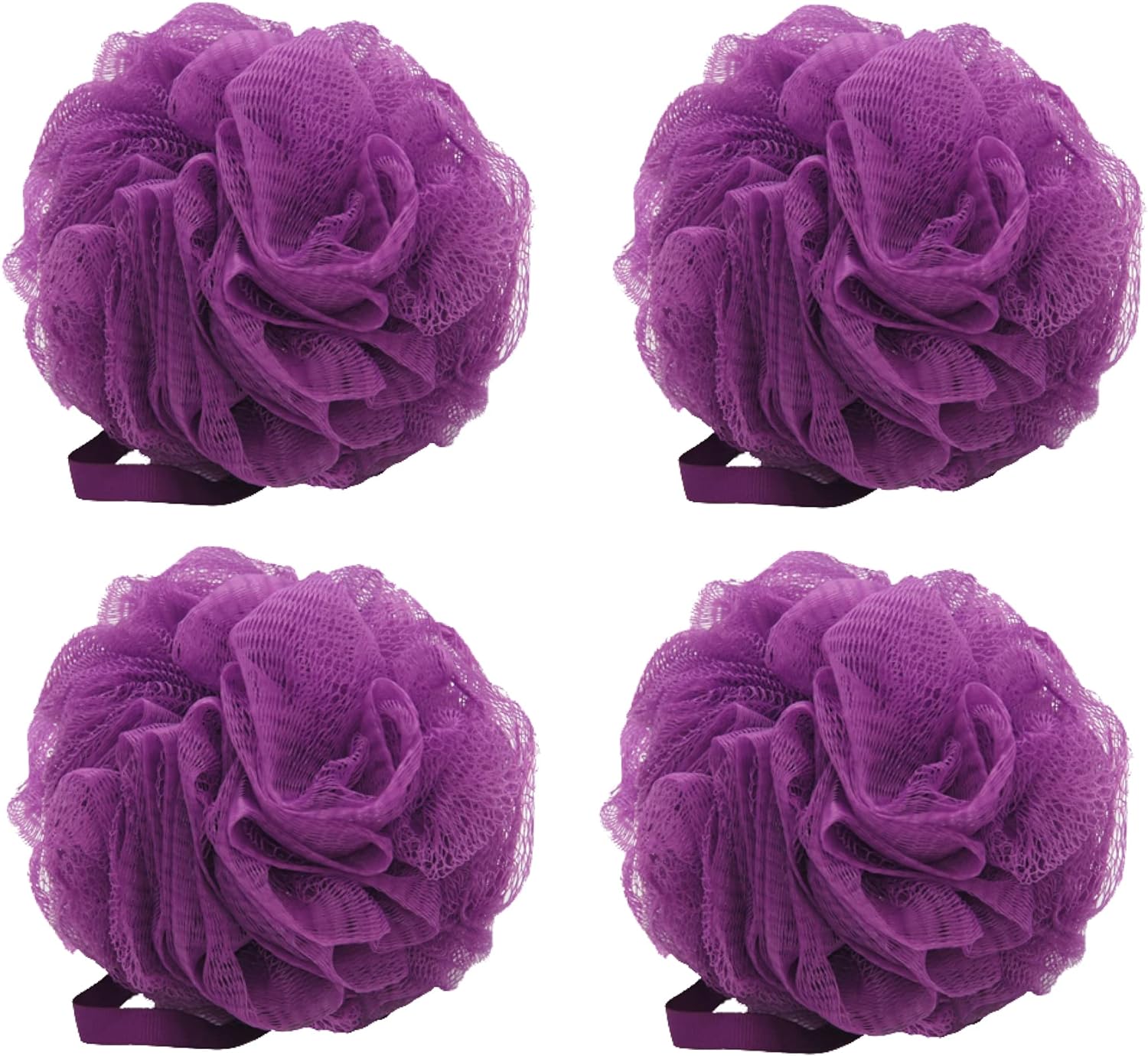 Aquasentials Mesh Pouf Bath Sponge (4 Pack) (Multi-Color)