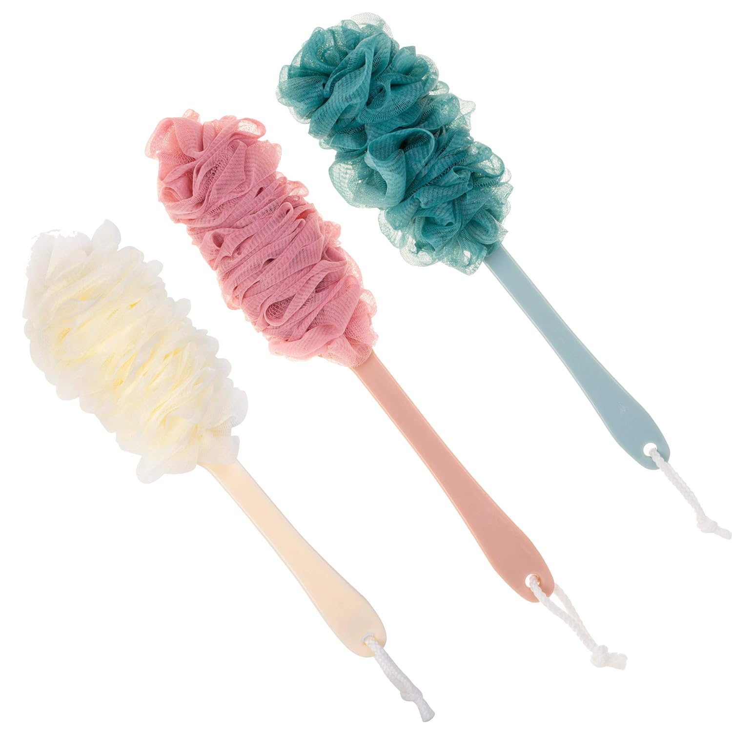 Arswin Back Scrubber for Shower, Loofah Long Handle Bath Body Brush, Soft Nylon Mesh Sponge On a Stick for Shower Men Women Kids Elderly, Exfoliating Scrub Cleaning Luffa for All Kinds of Skin(Blue)