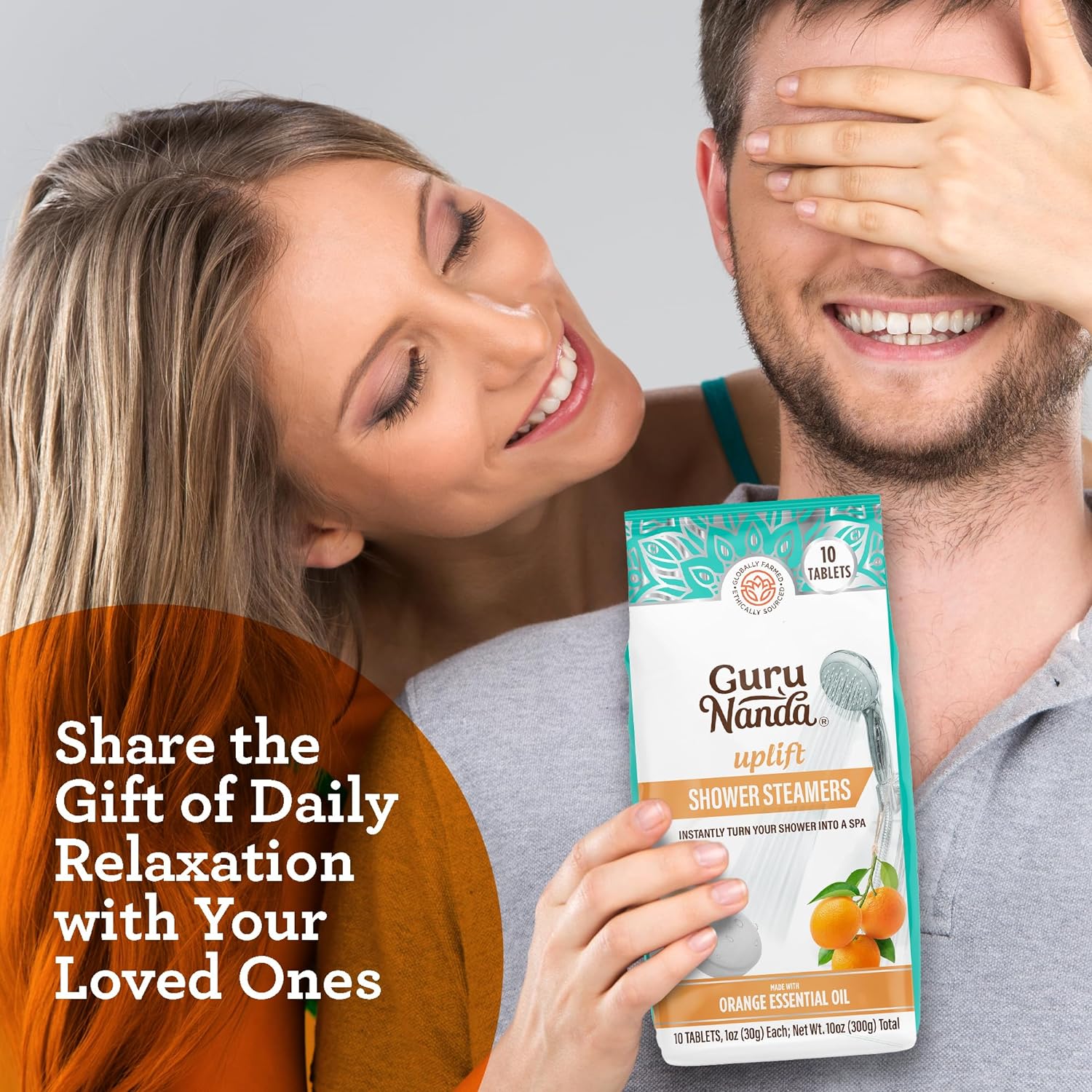 GuruNanda Breathe Shower Steamer Tablets (Pack of 10) - 100% Natural Eucalyptus Essential Oil helps with Congestion and Basil Supports Stress Relief & Mental Clarity - Perfect for Home Spa & Self Care