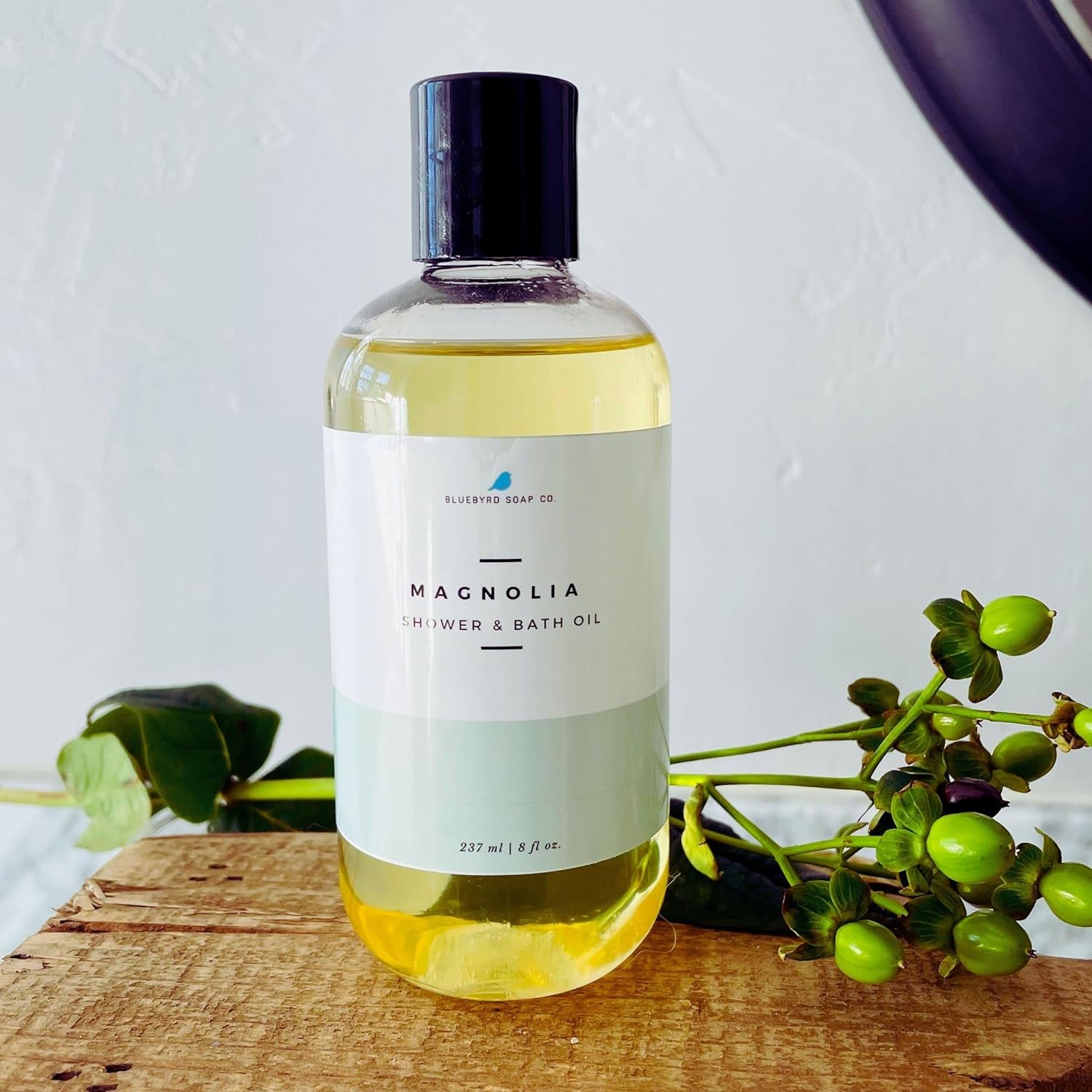 Bluebyrd Soap - White Tea Shower Oil & Bath Oil | Hydrating Plant Based Oils for Bath & Shower | Natural Body Oil Moisturizer | Revitalizing Clean Beauty Bath Oil (White Tea)