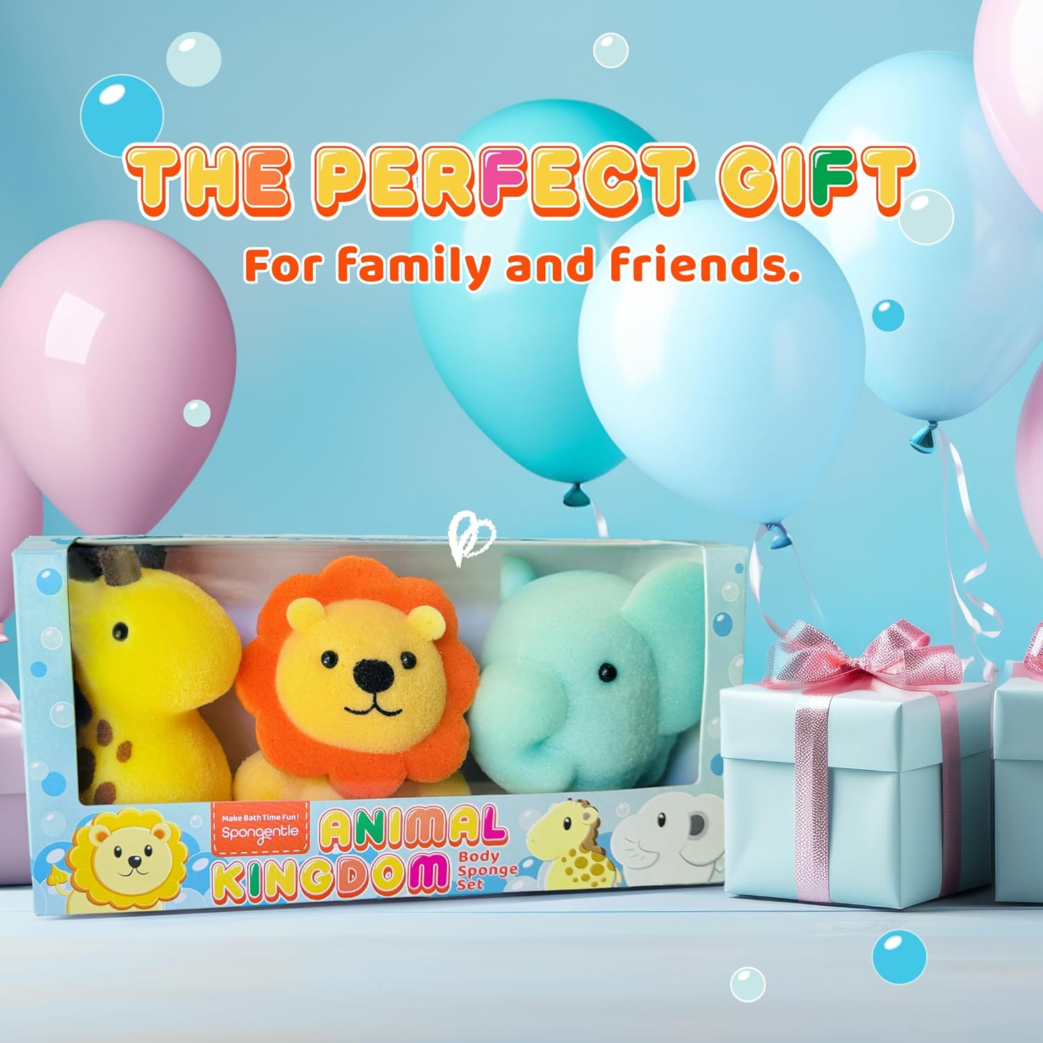 Spongentle Deep Cleansing Body Loofah Sponge, Natural Colors, for Bath and Shower, Multiple Textures for Gentle and Deep Exfoliation, Generous and Rich Lather, (Pack of 3)