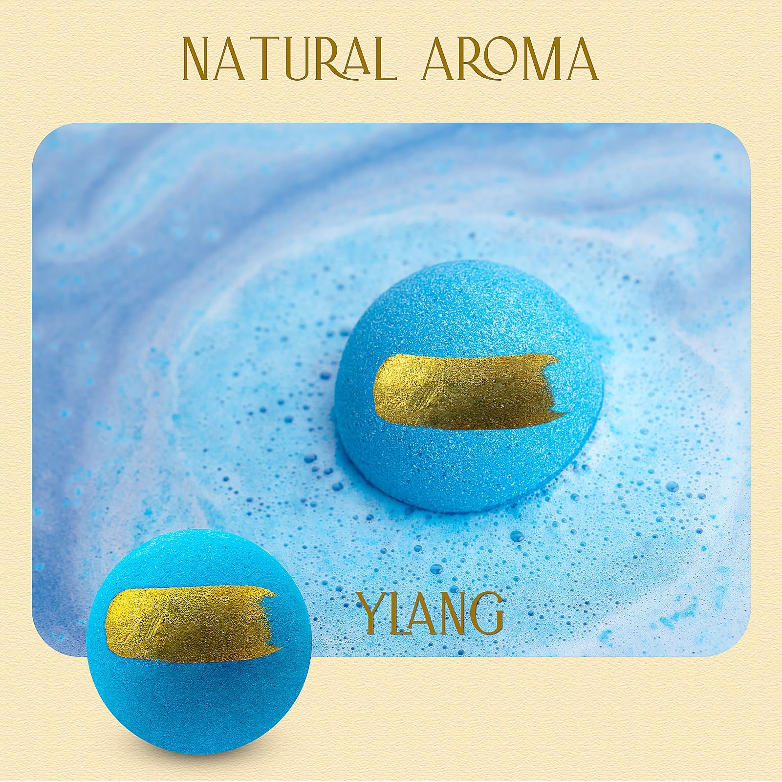 GETT Lavender Bath Bombs 4-pcs, Individually Wrapped Bath Bombs for Men & Women, Luxury Gift Set with Vegan and Essential Oils, Relaxing and Moisturizing Bubble Bath, Organic Bath Essentials for All