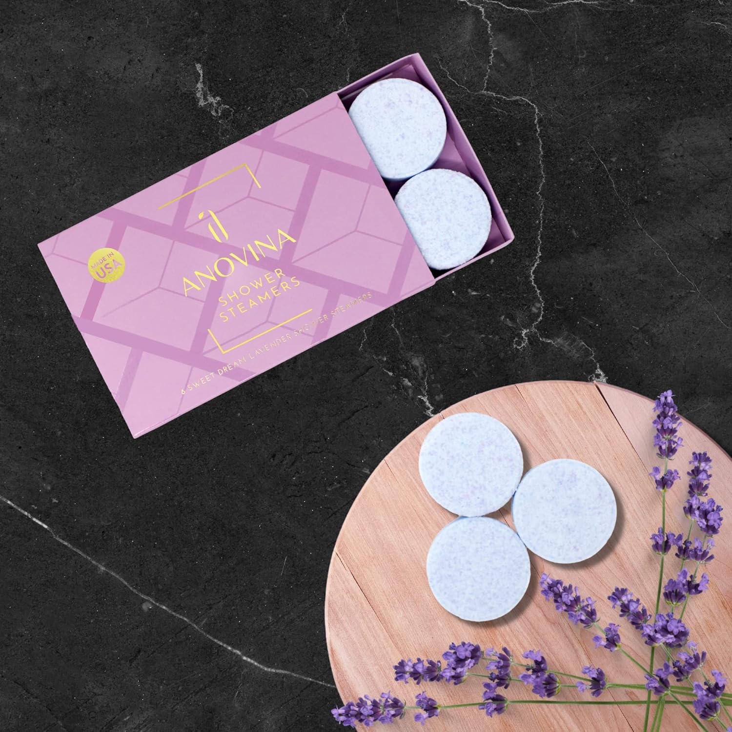 Anovina 6XL Eucalyptus Essential Oil Shower Steamers Gift Box. Proudly Made in USA. Shower Tablets Gifts for Men and Women. Shower Bomb Aromatherapy. Self Care Aromatherapy Gifts for All Occasions