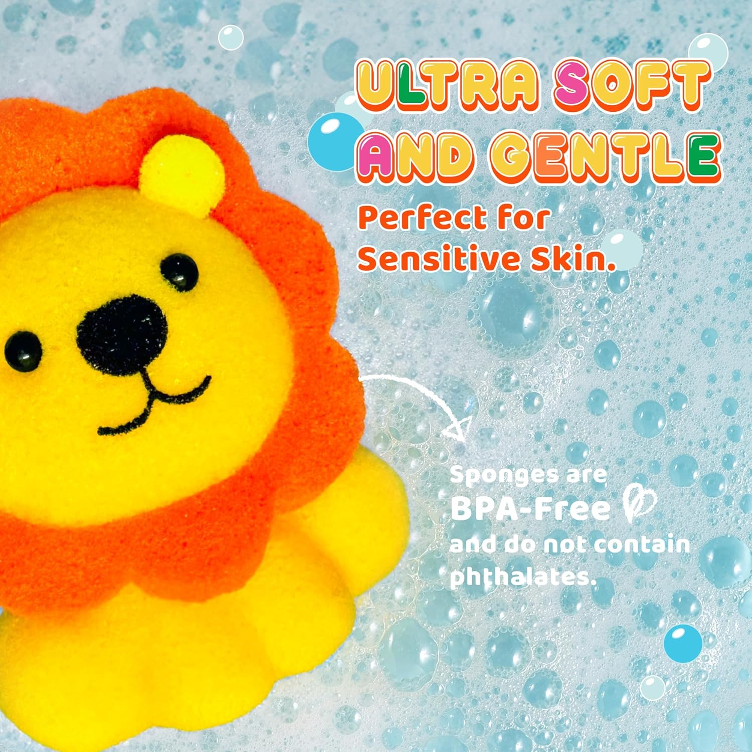 Spongentle Deep Cleansing Body Loofah Sponge, Natural Colors, for Bath and Shower, Multiple Textures for Gentle and Deep Exfoliation, Generous and Rich Lather, (Pack of 3)