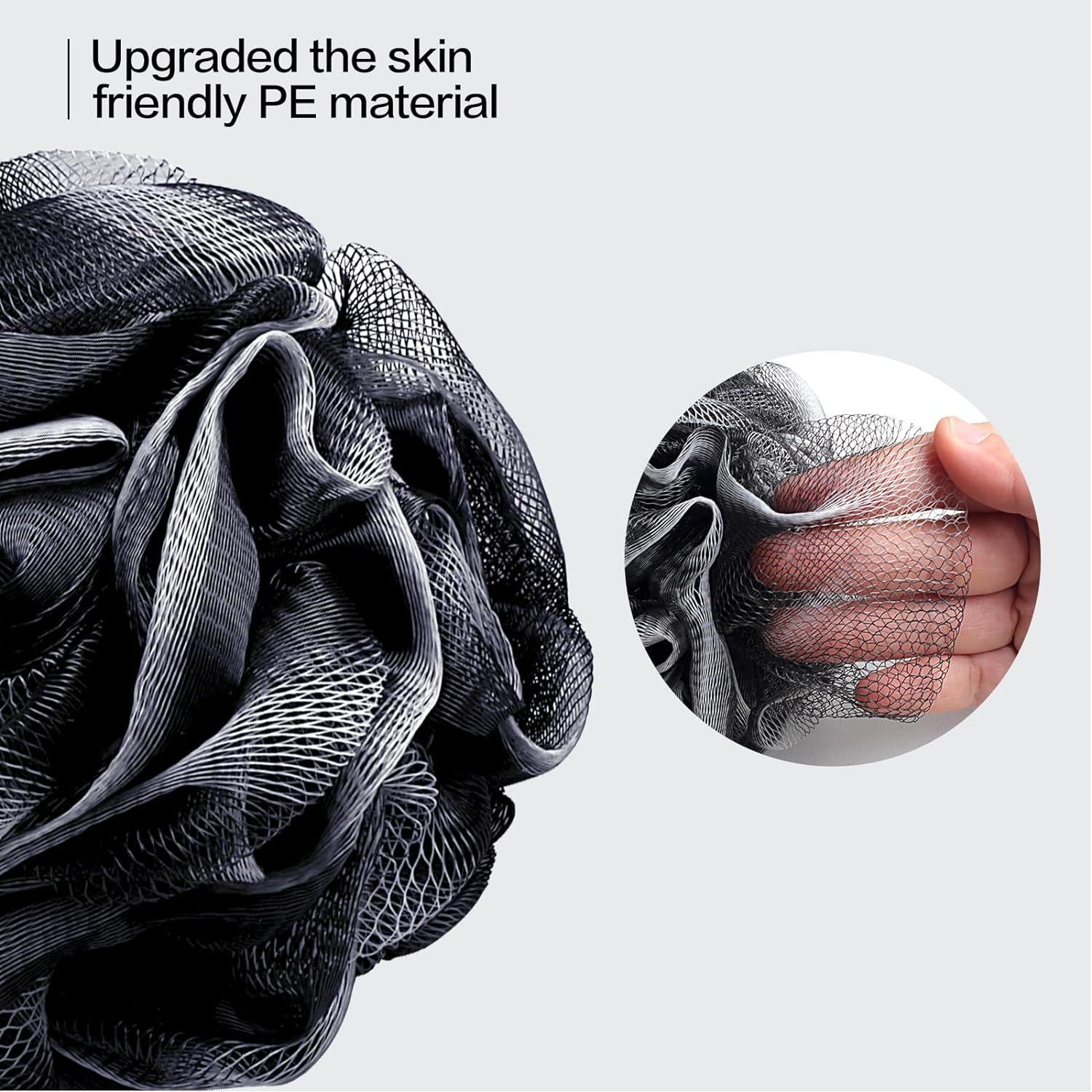 Fishent Loofah Bath Sponge Shower Loofahs, 4 Pack Soft Loofa Exfoliating Body Scrubber Mesh Shower Puff Pouf Ball Luffa for Men and Women(50g/pcs)