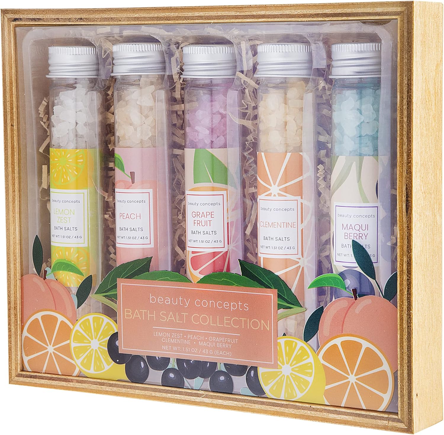 B.C. Beauty Concepts Aromatherapy Bath Salts- 5 Pack Epsom Salts for Soaking, Relaxing Bath Spa Set (Floral)