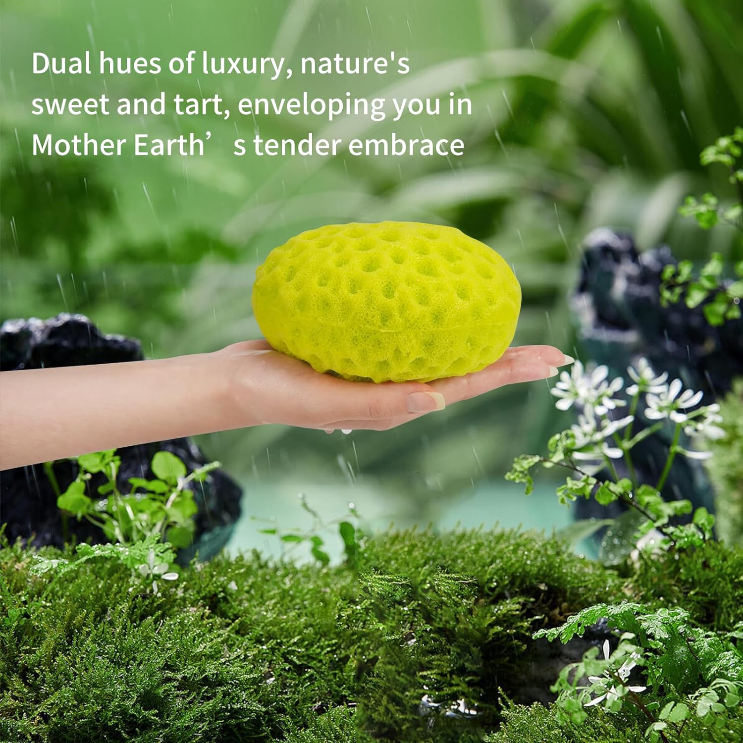 Bath Sponge Set by YABAHU: Luxurious Dual-Tone - Revitalizing Lemon Yellow & Fresh Morning Dew Lime Green, Ultra-Soft Eco-Friendly Material, Expandable Artistry