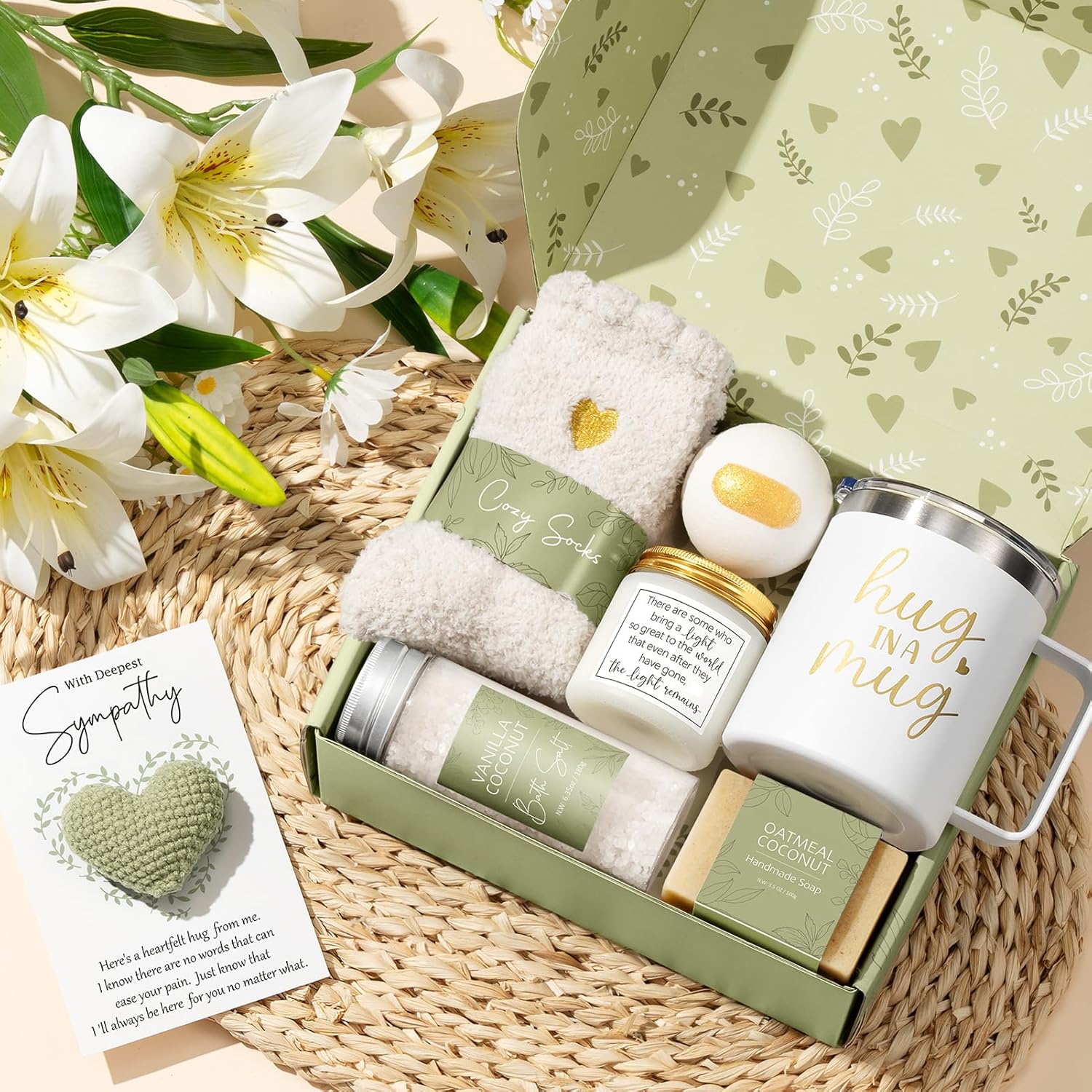 Sympathy Gift Baskets Sympathy Gifts for Loss of Loved One Mother Father Husband Mom Dad, Memorial Grief Condolences Bereavement Gift Ideas for Loss, Miscarriage Gifts for Mothers Women Care Package