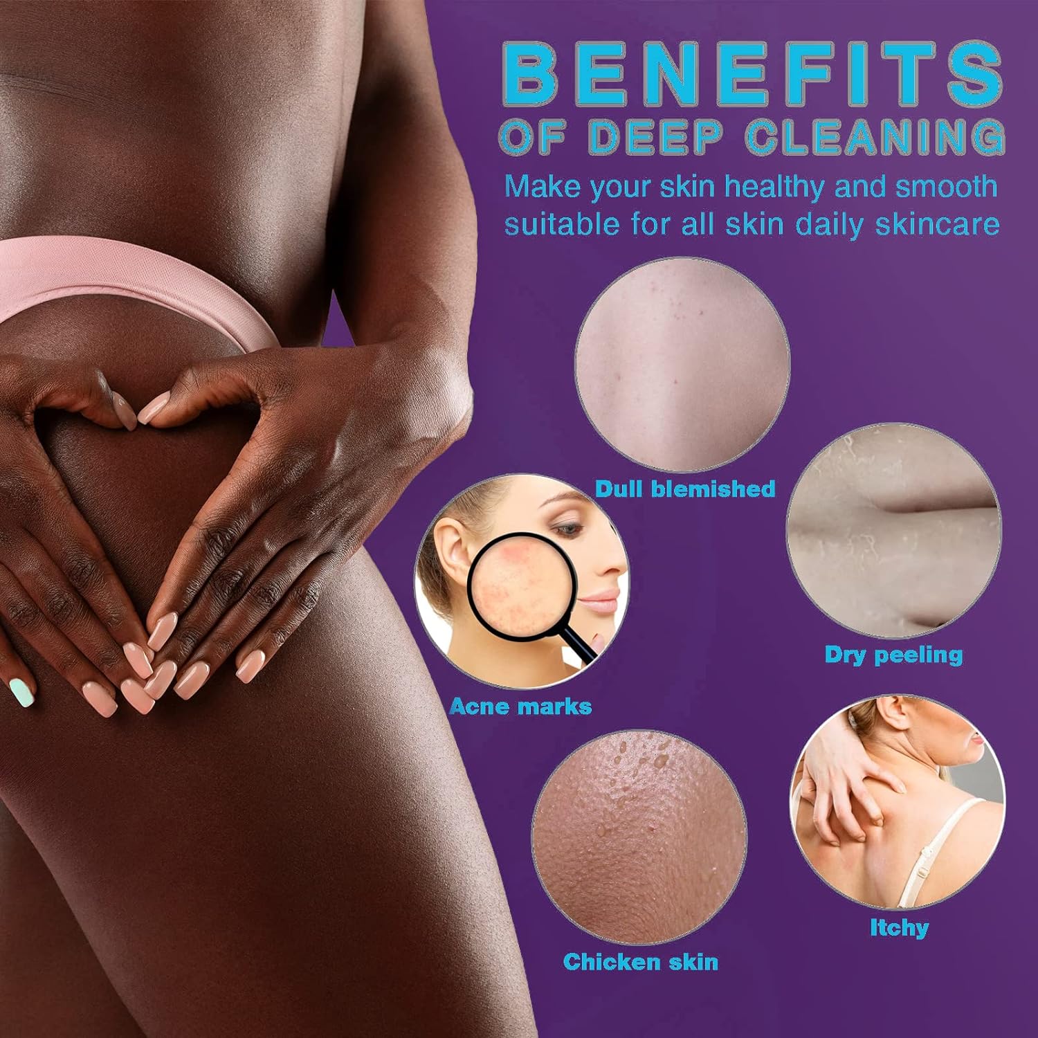 UJFQBH 3 Pieces African Bath Sponge African Net Long Net Bath Sponge Exfoliating Shower Body Scrubber Back Scrubber Skin Smoother,Great for Daily Use (Pink,Yellow,Purple)