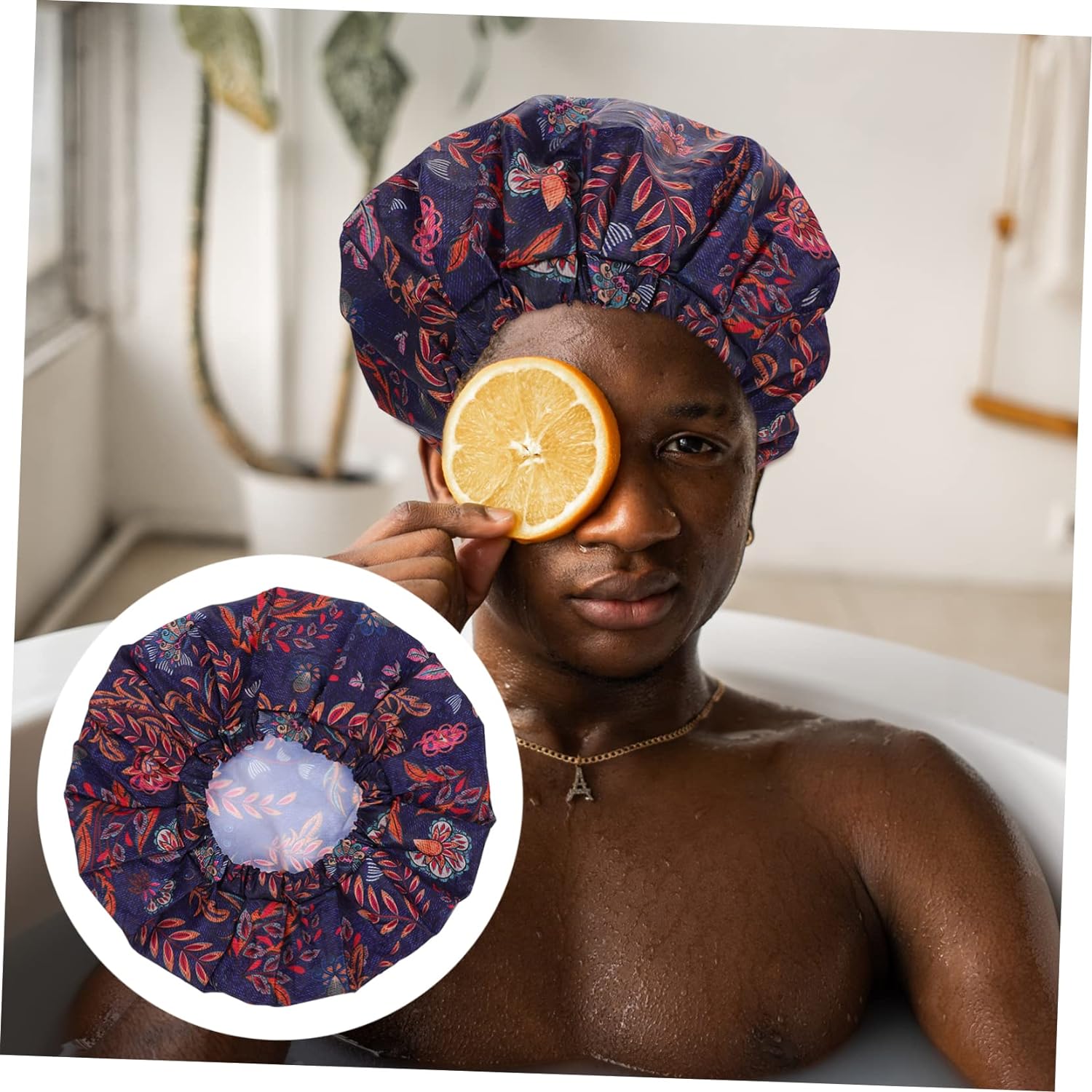 1pc men's shower cap spa head wrap bath shower caps bath cap satin headbands for women kids spa headband shower caps for women reusable turban tomorrow bow tie bath products man