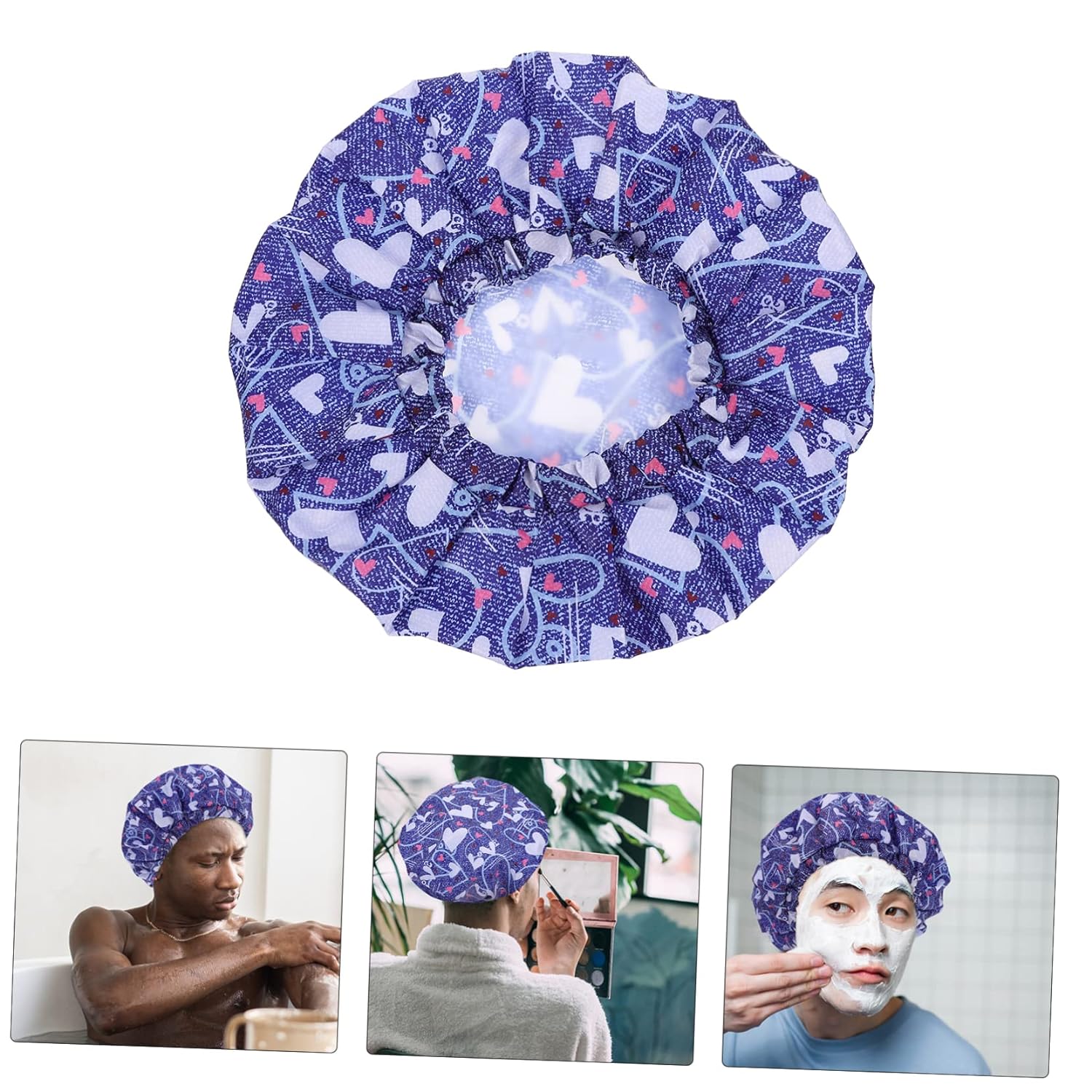 1pc men's shower cap spa head wrap bath shower caps bath cap satin headbands for women kids spa headband shower caps for women reusable turban tomorrow bow tie bath products man