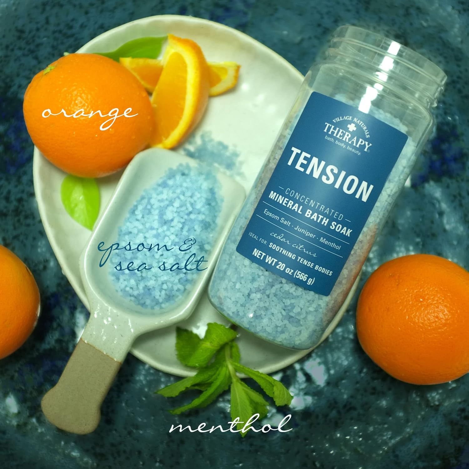 Village Naturals Therapy, Mineral Bath Soak, Aches & Pains Tension Relief, 20 Oz, Pack of 3