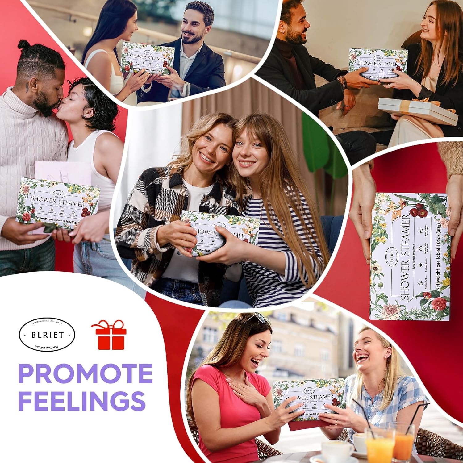 Shower Steamers Aromatherapy Christmas Gifts Stocking Stuffers for Women 8 PCS, BLRIET Shower Bombs Birthday Gift for Mom with Lavender Natural Essential Oils, Self Care & Relaxation Gifts for Lover