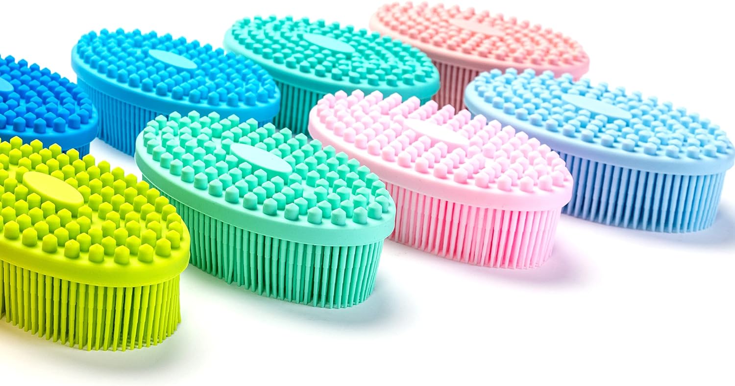 Premium Sensory Brush for Kids or Autism,Soft Silicone Body Scrubber,2 in 1 Sensory Room Occupational Therapy Sensory Brushes,Silicone Loofah,Pets Shower Brush Bath Brush Shampoo Brush(Whale-Teal)