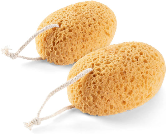MainBasics Bath Sponge, Exfoliating Body Sponge Large & Soft Shower Sponge, Foam Loofah - 2 Pack