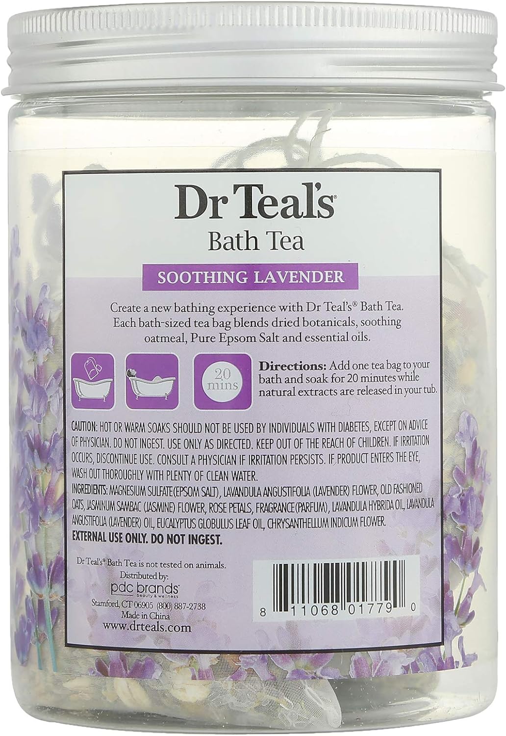 Dr. Teal's Bath Tea - Soothing Lavender Bath Soaks - 3 oz