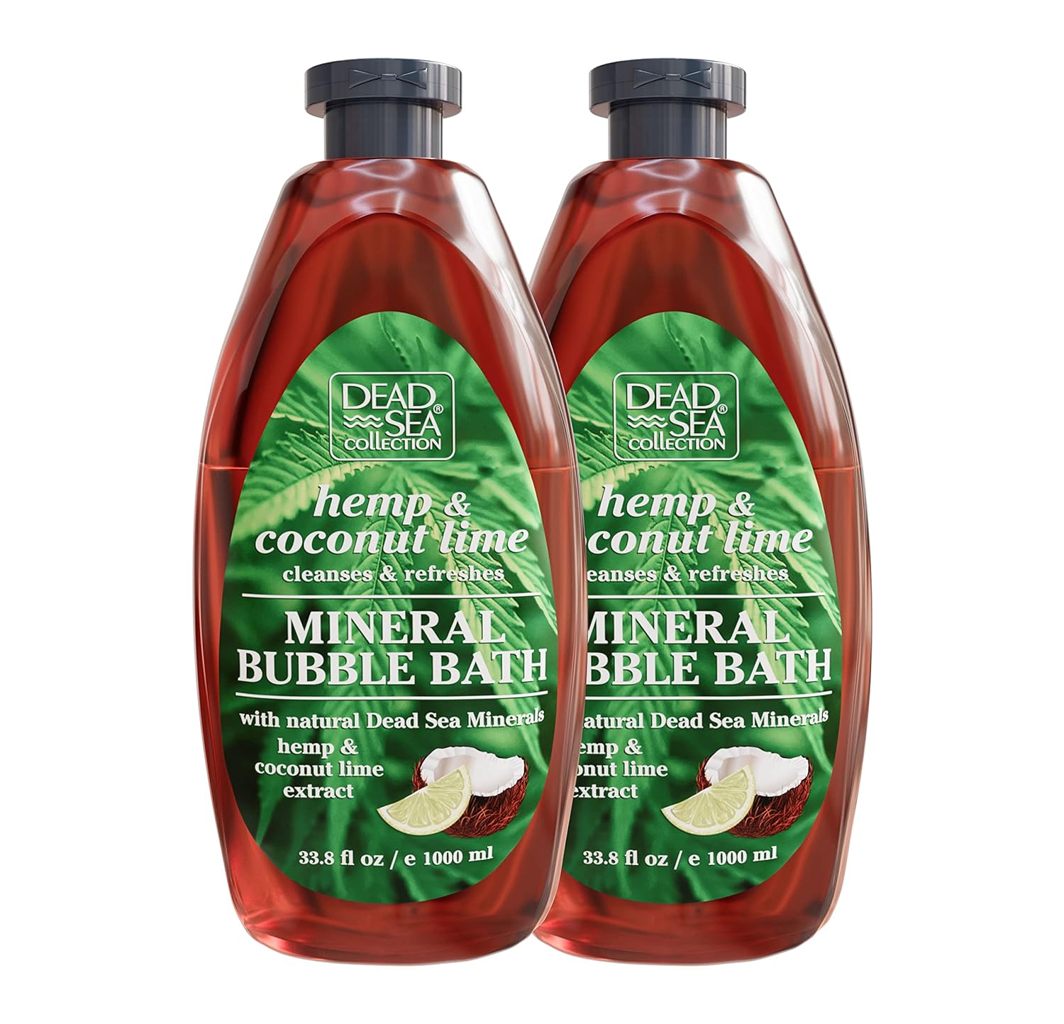 Dead Sea Collection Bubble Bath for Women and Men - with Coconut Oil and Natural Minerals - Nourishing and Moisturizing Skin - Pack of 2 (67.6 fl.oz)