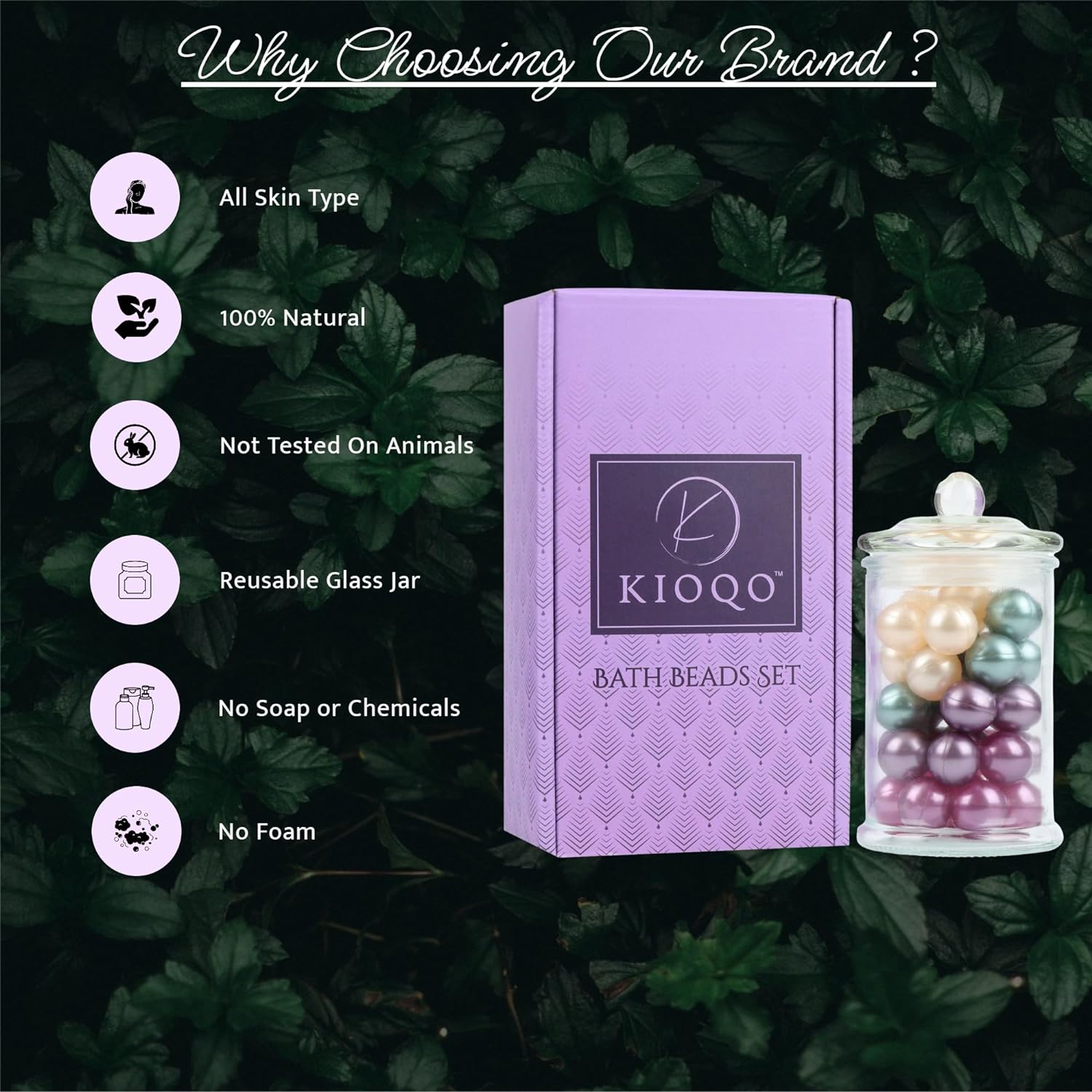 KIOQO Bath Oil Beads for tub 90s | Bath Pearls Beads with Oil Bulk | Bath Oil Pearls | 100% Natural Bath Oil Pearl for Bathtub Gift Set | Pack of 40