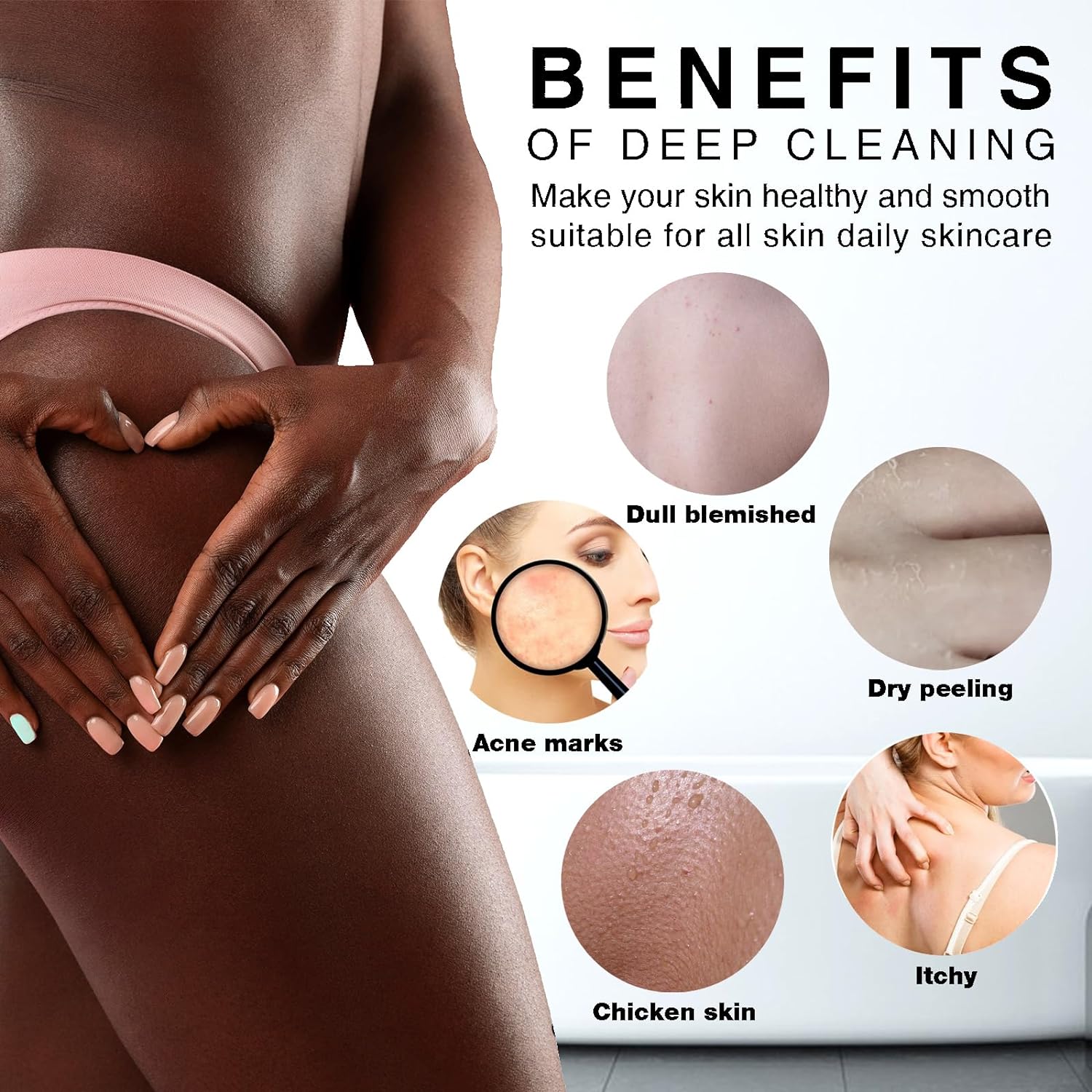 UJFQBH 3 Pieces African Bath Sponge African Net Long Net Bath Sponge Exfoliating Shower Body Scrubber Back Scrubber Skin Smoother,Great for Daily Use (Pink,Yellow,Purple)