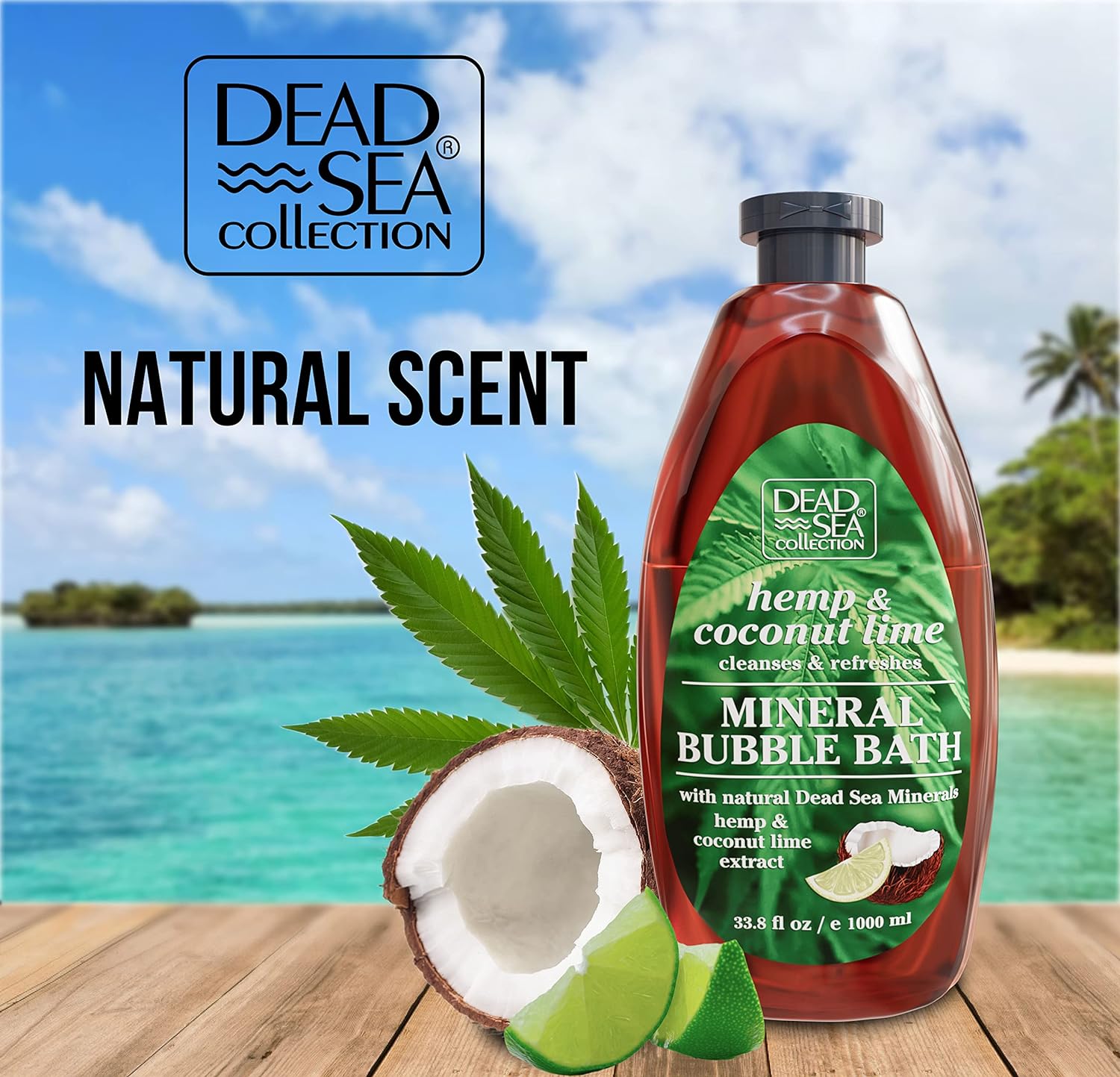 Dead Sea Collection Bubble Bath for Women and Men - with Coconut Oil and Natural Minerals - Nourishing and Moisturizing Skin - Pack of 2 (67.6 fl.oz)