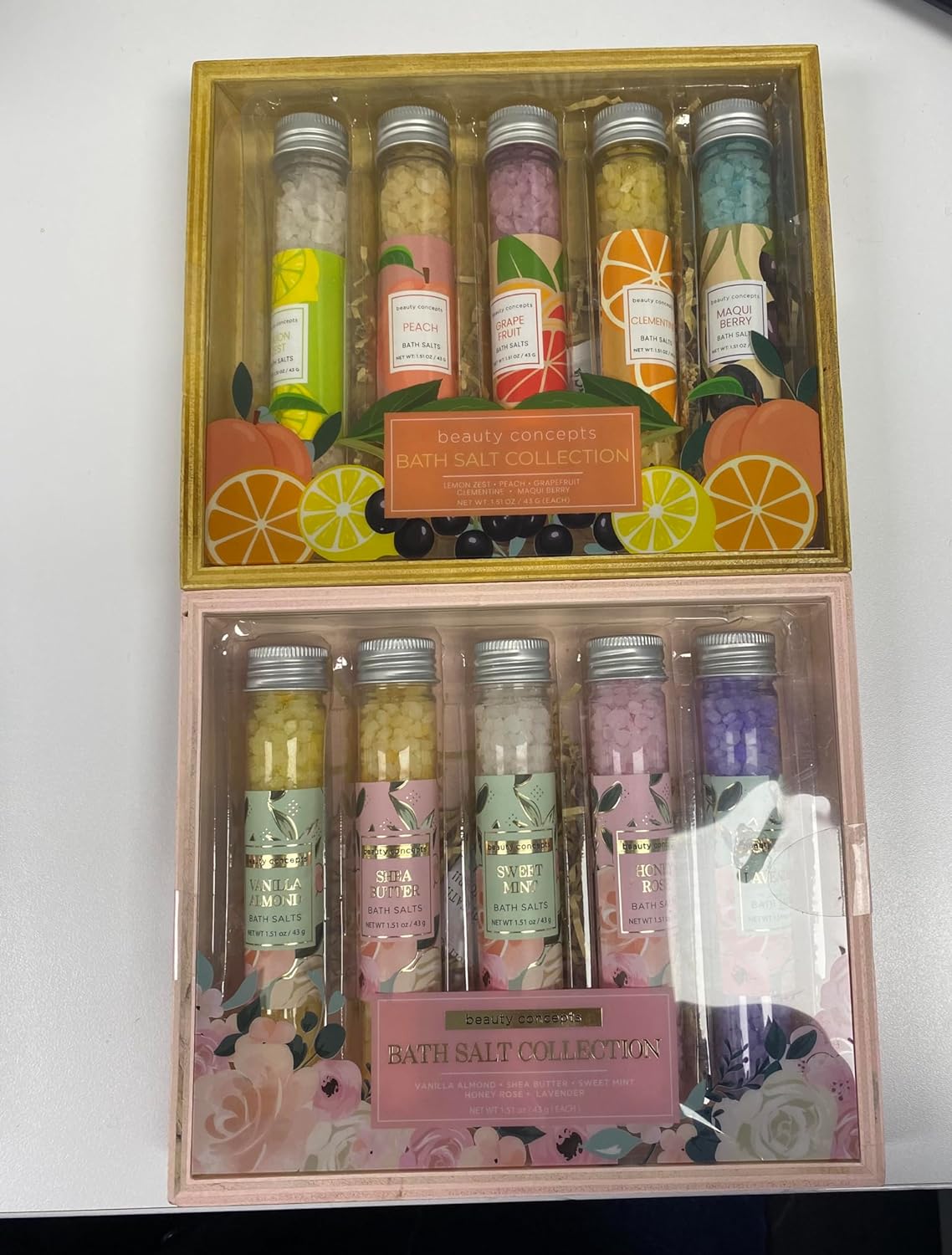 B.C. Beauty Concepts Aromatherapy Bath Salts- 5 Pack Epsom Salts for Soaking, Relaxing Bath Spa Set (Floral)