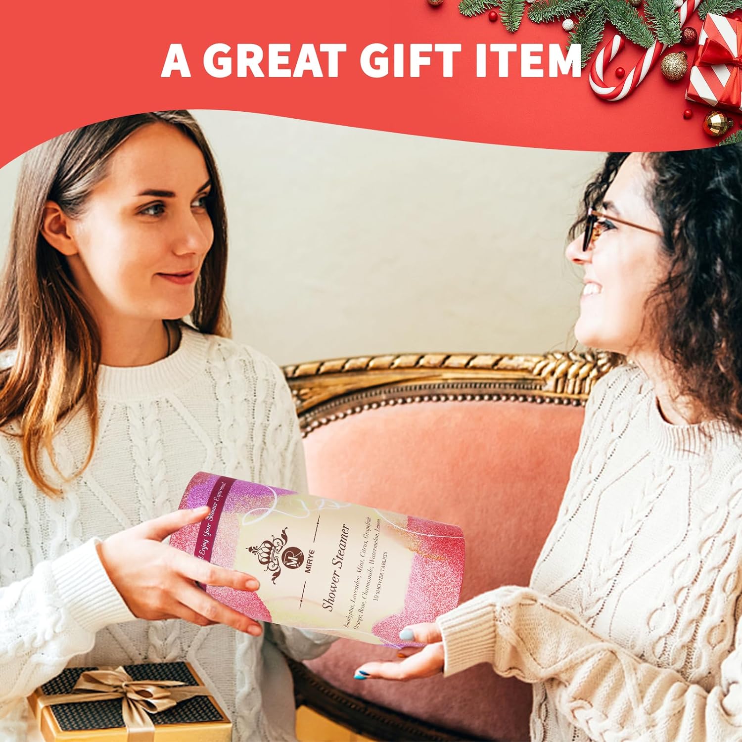 MR MIRYE Shower Steamers Aromatherapy 10 XL - Shower Bombs Organic with Essential Oils, New Year Gifts Stocking Stuffers, Self Care Home SPA Birthday Gifts for Women Men Girl Friend