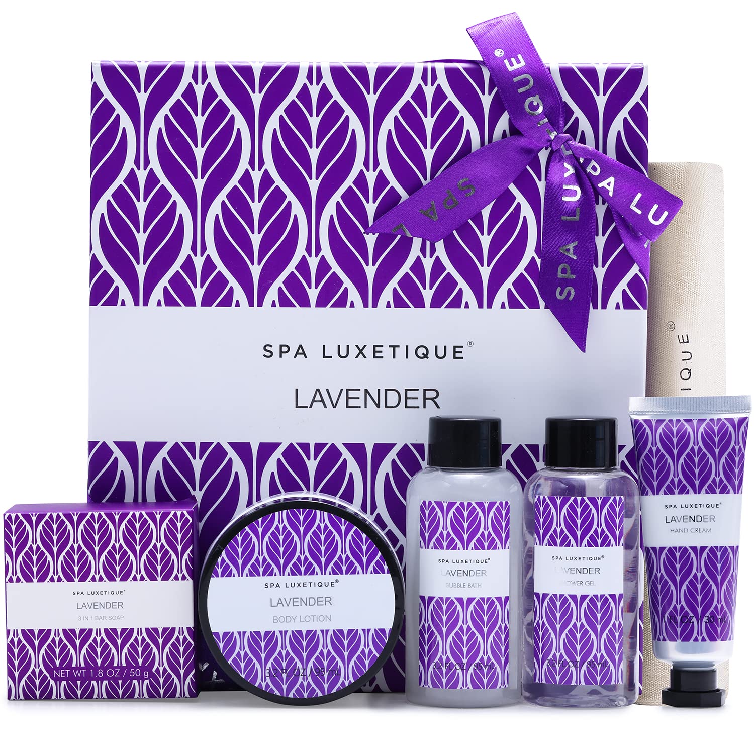 Spa Luxetique Gift Set for Women, Spa Set for Women, Rose Spa Gift Set, Spa Kit for Women Includes Body Lotion, Shower Gel, Bubble Bath, Hand Cream, Valentine's Day Gifts for Her
