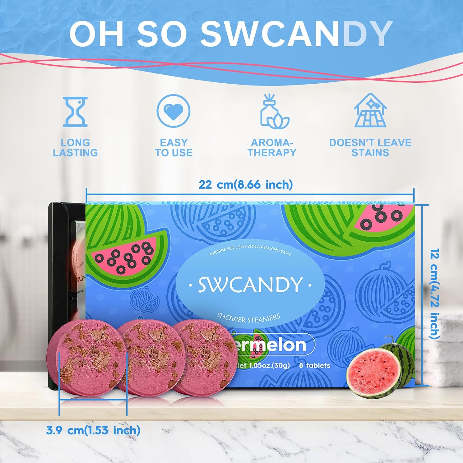 Aromatherapy Shower Steamers Valentines Day Gifts for her - Swcandy 8 Pcs Bath Bombs Valentine's Day Gifts for Women, Shower Bombs Self Care with Essential Oils, Relaxation Home SPA Lavender