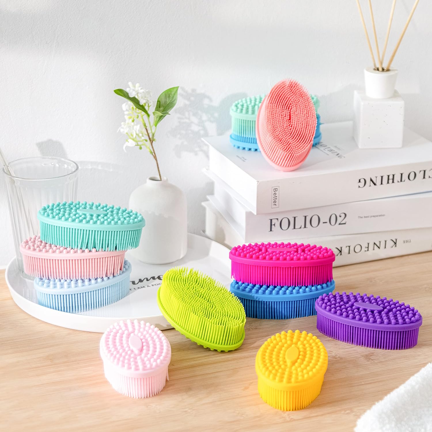 Premium Sensory Brush for Kids or Autism,Soft Silicone Body Scrubber,2 in 1 Sensory Room Occupational Therapy Sensory Brushes,Silicone Loofah,Pets Shower Brush Bath Brush Shampoo Brush(Whale-Teal)