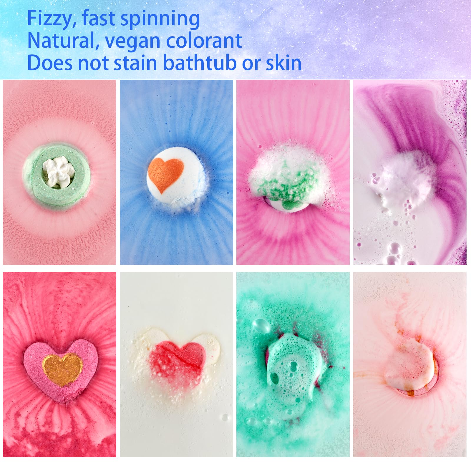 Bath Bombs,10 Natural Bath Bomb Gift Set, Organic Bubble Bath Bombs, Shea Butter Dry Skin Moisturize, Fizzy Spa Bath for Her Mom Women Kids Girls Girlfriend, Mothers Day Birthday