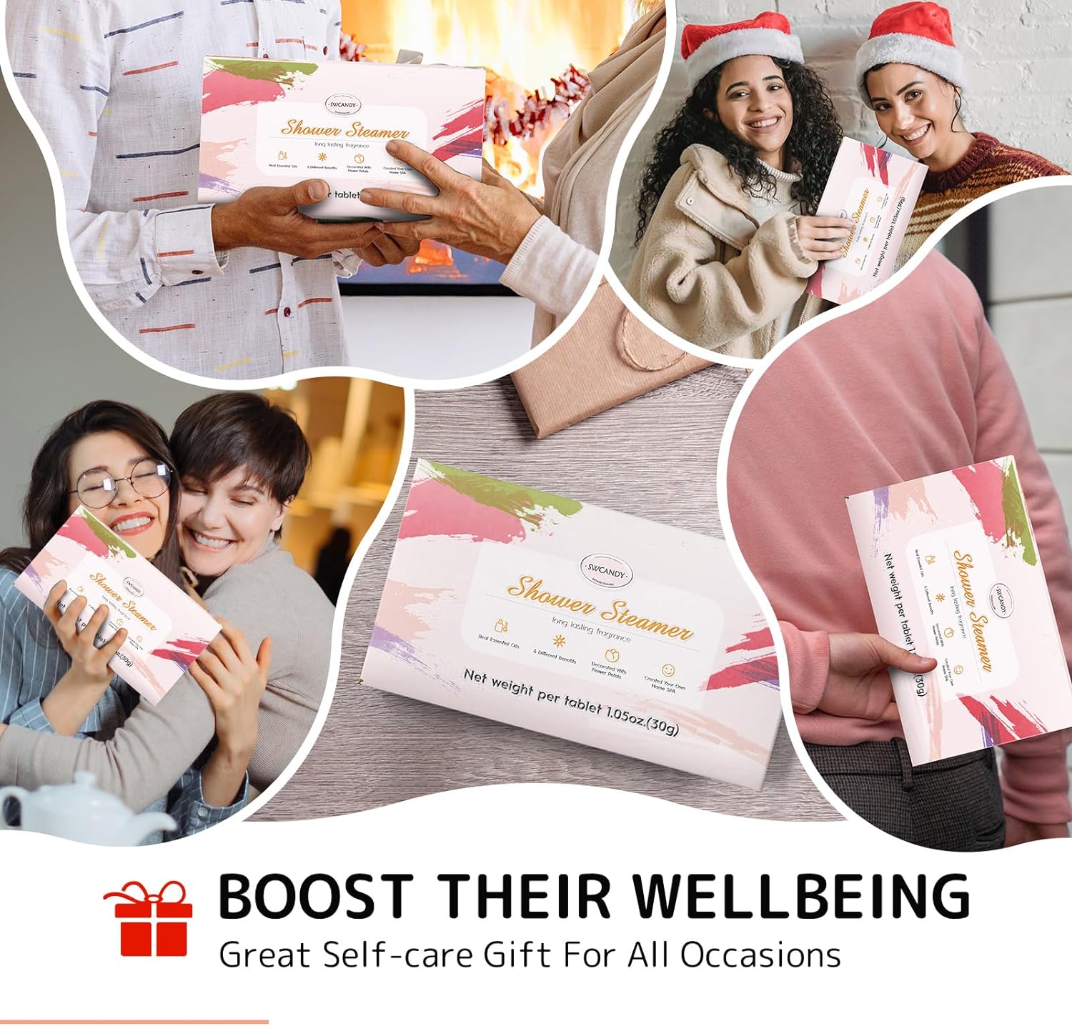 Aromatherapy Shower Steamers Valentines Day Gifts for her - Swcandy 8 Pcs Bath Bombs Valentine's Day Gifts for Women, Shower Bombs Self Care with Essential Oils, Relaxation Home SPA Lavender