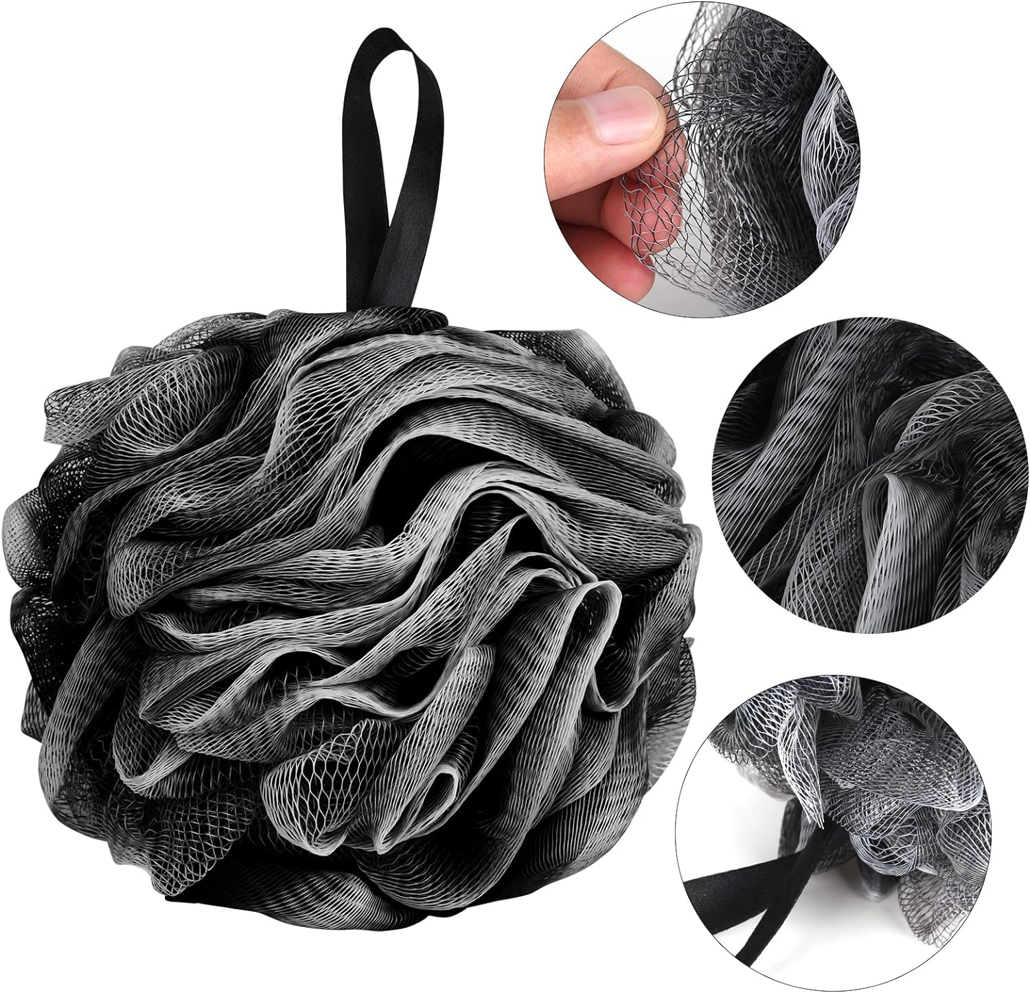 Fu Store Loofah Sponge Shower Loofahs 50g Bath Sponges Mesh Balls 4 Colors for Body Wash Back Scrubber Bathroom Men Women - 4 Pack Scrubber Cleaning Bathing Accessories