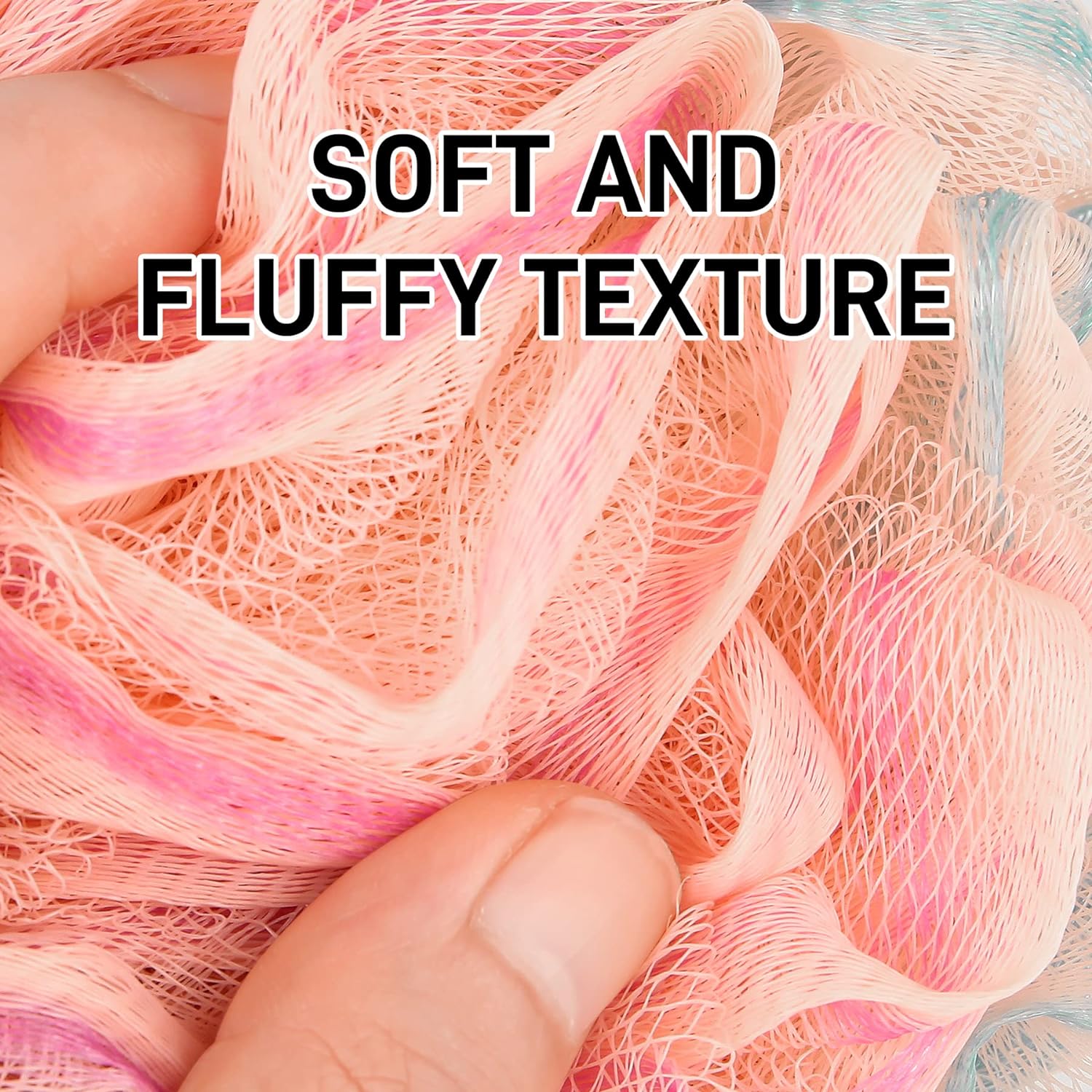 Shower Loofah Bath Sponge 75g - 4 Pack Large Soft Nylon Mesh Puff for Men, Loofah Shower Exfoliating Scrubber Pouf, Full Cleanse, Beauty Bathing Accessories