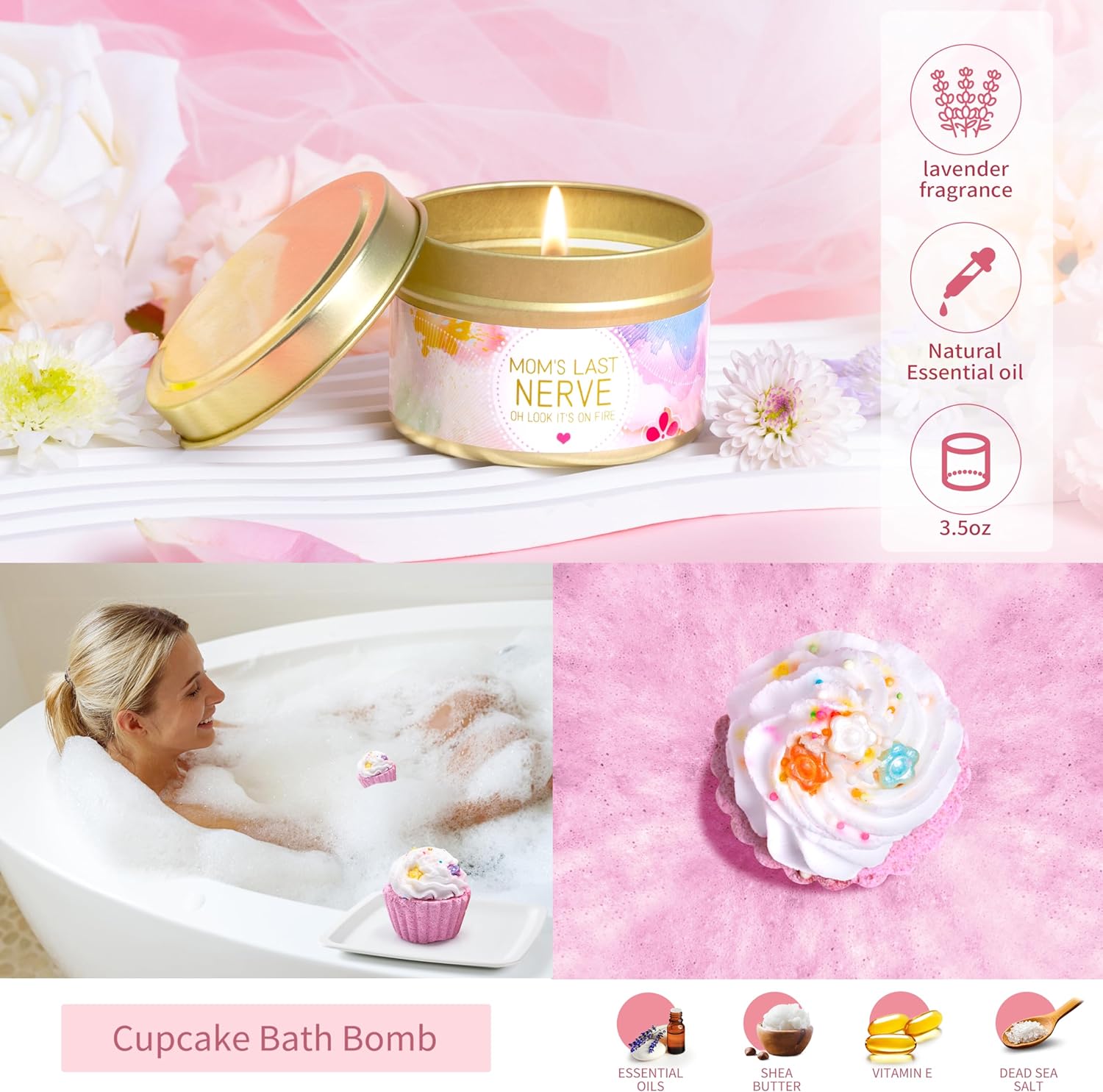 Birthday Gifts for Women Bath Relaxing Spa Gifts for Mom Candle Gift Basket for Best Friends Unique Gifts for Women Sleep Well Gift Set Get Well Soon Gifts for Sister Wife Her Coworker Bestie