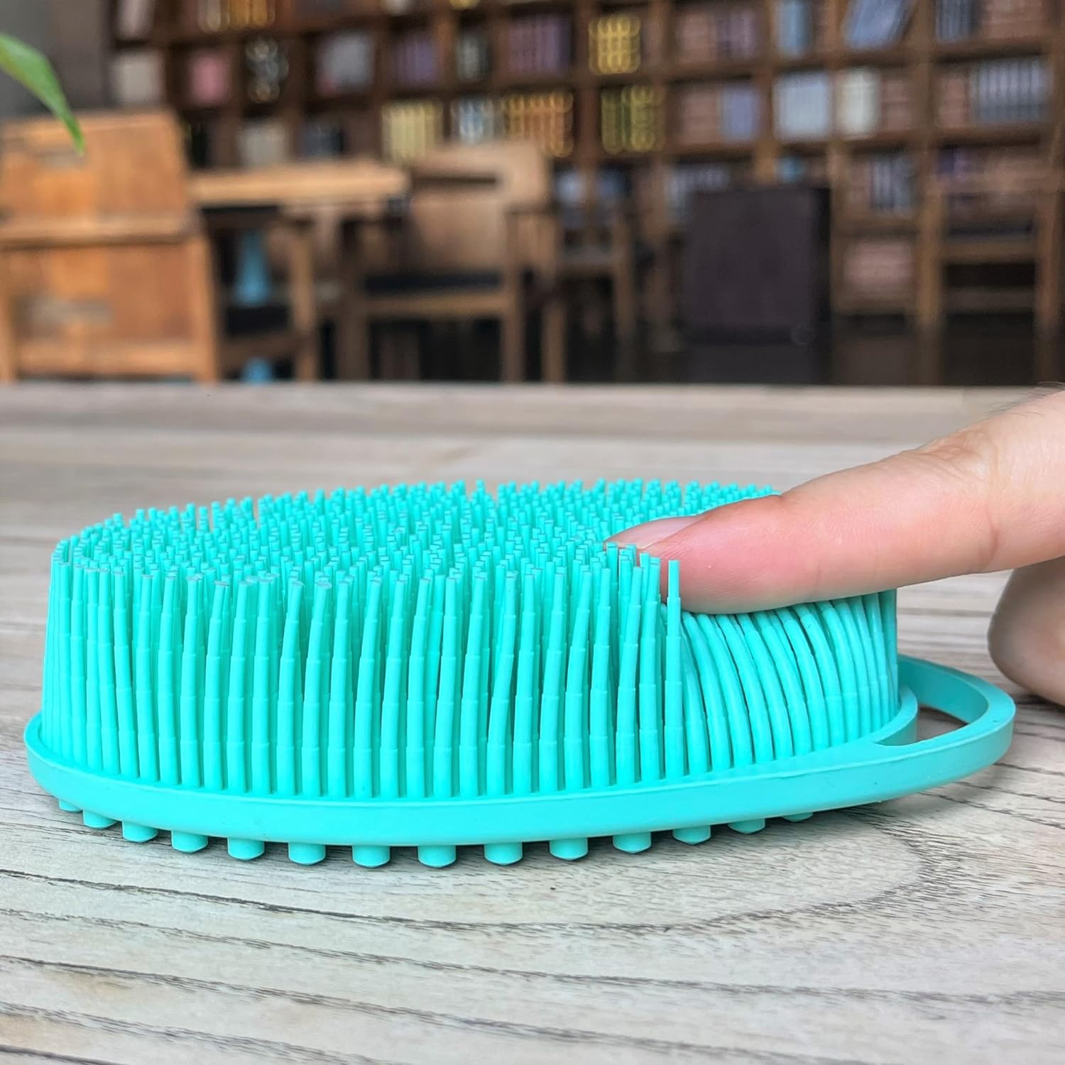 Premium Sensory Brush for Kids or Autism,Soft Silicone Body Scrubber,2 in 1 Sensory Room Occupational Therapy Sensory Brushes,Silicone Loofah,Pets Shower Brush Bath Brush Shampoo Brush(Whale-Teal)