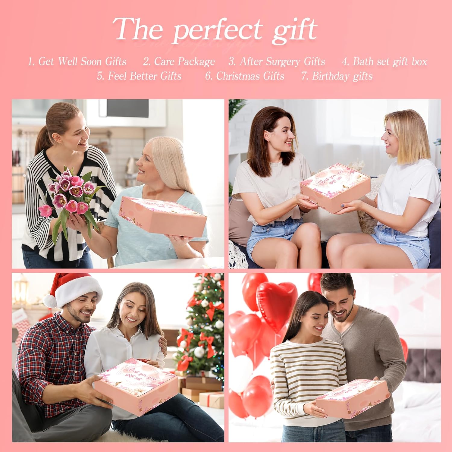 Birthday and Valentine's Day Gift Sets for Women - Get Well Soon Spa Gift Basket for Friend, Mother, Wife, Sister. Relaxation Gifts for Her.