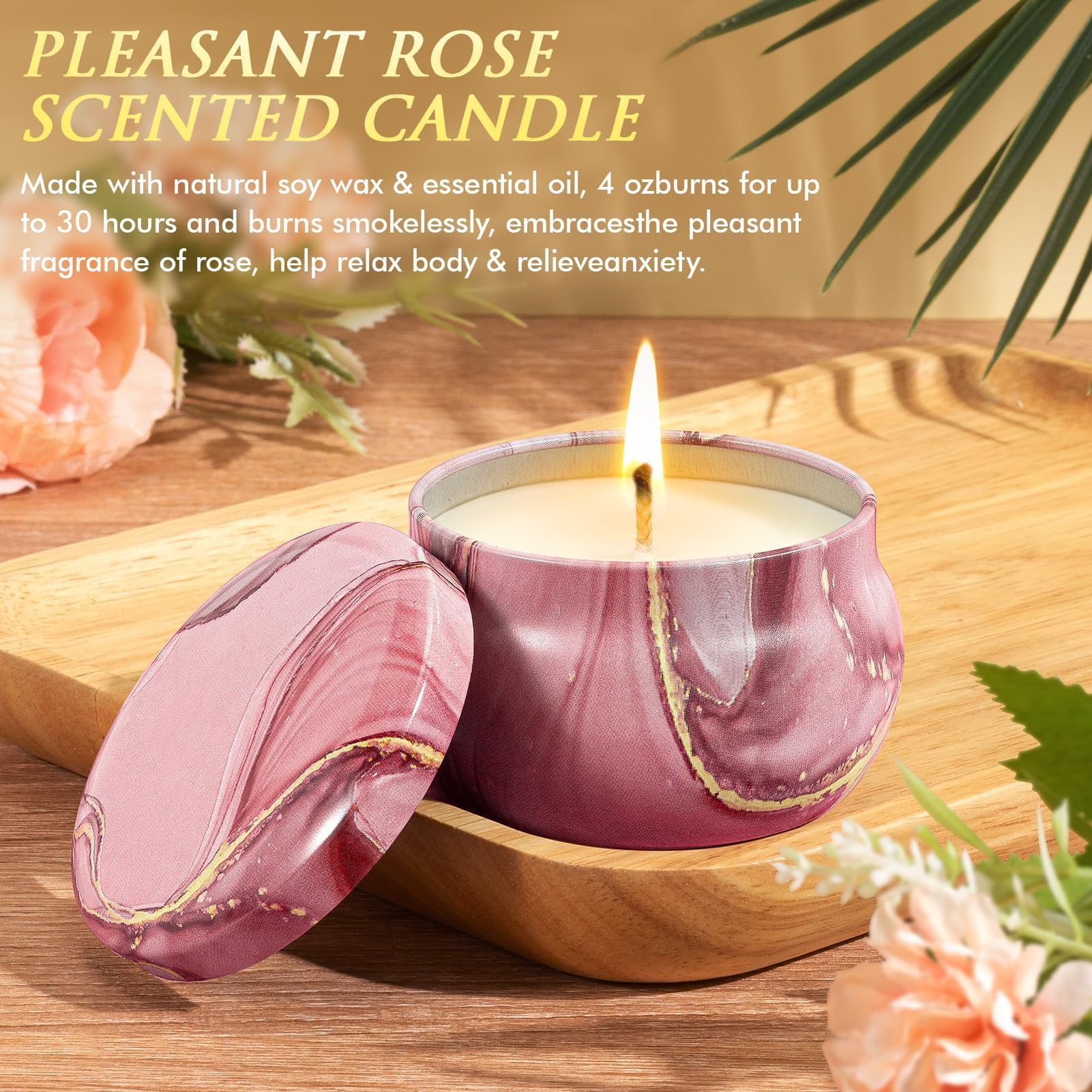 SEDUMBLISS NR 4 - Birthday Gifts for Women Self Care Get Well Soon Gifts, Rose Relaxing Spa Gifts Box Care Package Basket w/ Luxury Flannel Blanket 40 oz Tumbler, Christmas Gifts Set for Mom Her Wife Girlfriend Sister