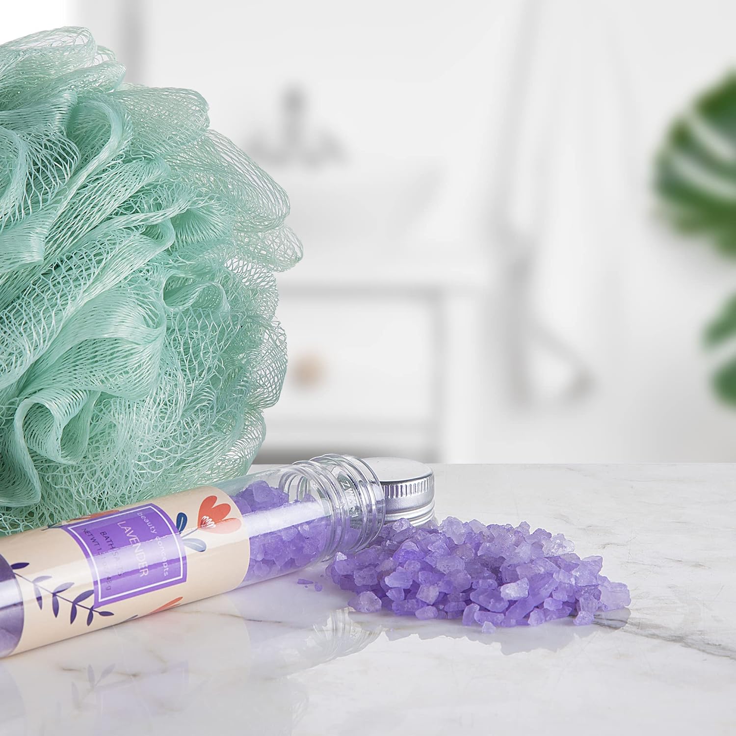 B.C. Beauty Concepts Aromatherapy Bath Salts- 5 Pack Epsom Salts for Soaking, Relaxing Bath Spa Set (Floral)