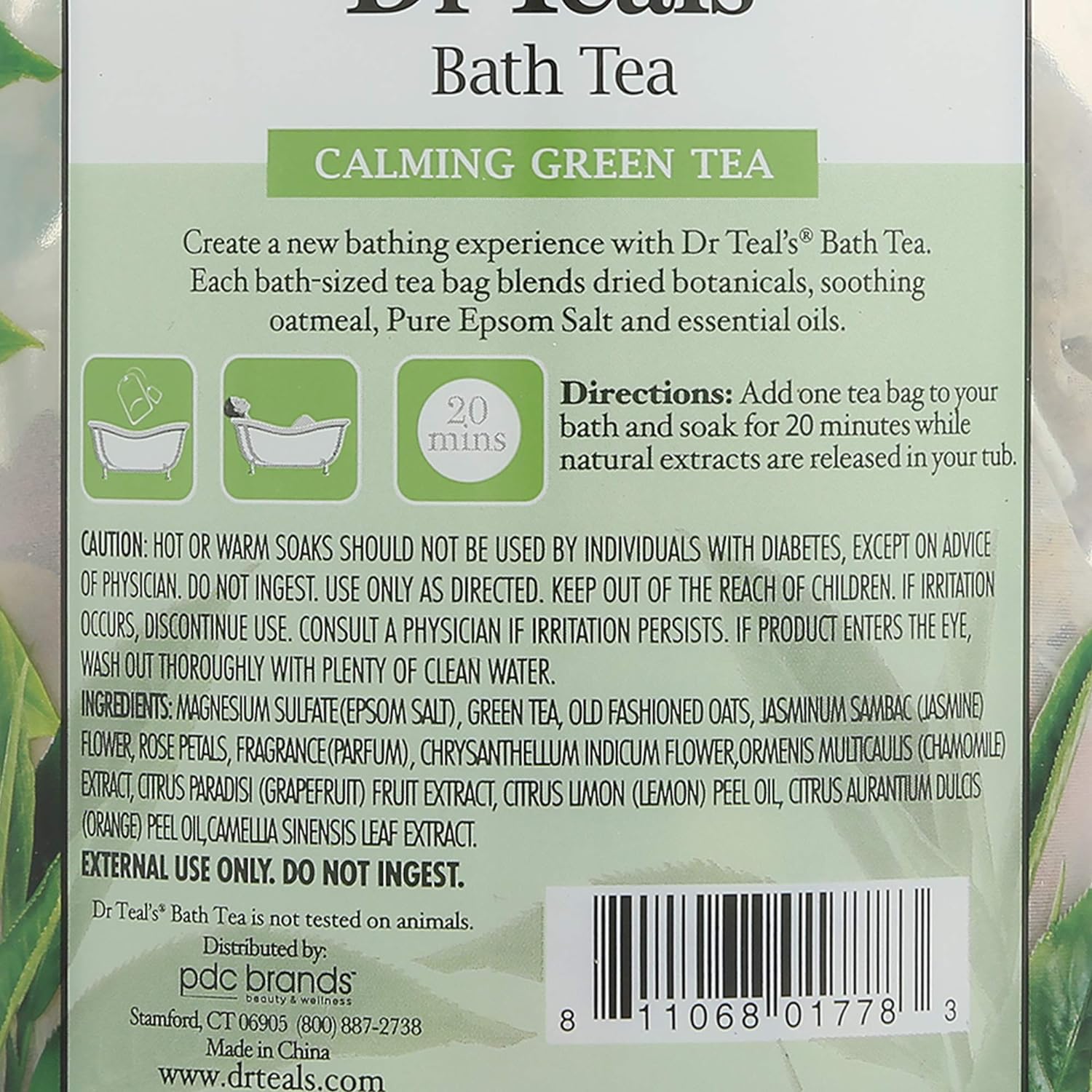 Dr Teal's Green Tea Bath Soaks 1.27 oz, pack of 3