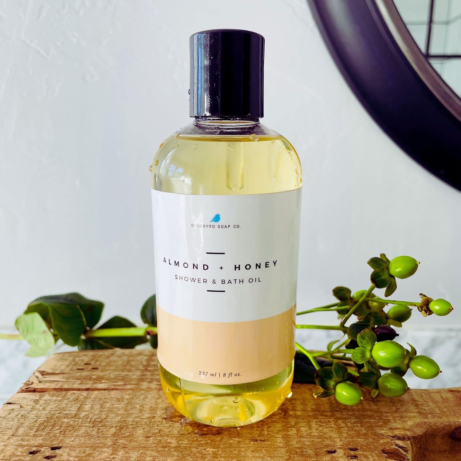 Bluebyrd Soap - White Tea Shower Oil & Bath Oil | Hydrating Plant Based Oils for Bath & Shower | Natural Body Oil Moisturizer | Revitalizing Clean Beauty Bath Oil (White Tea)