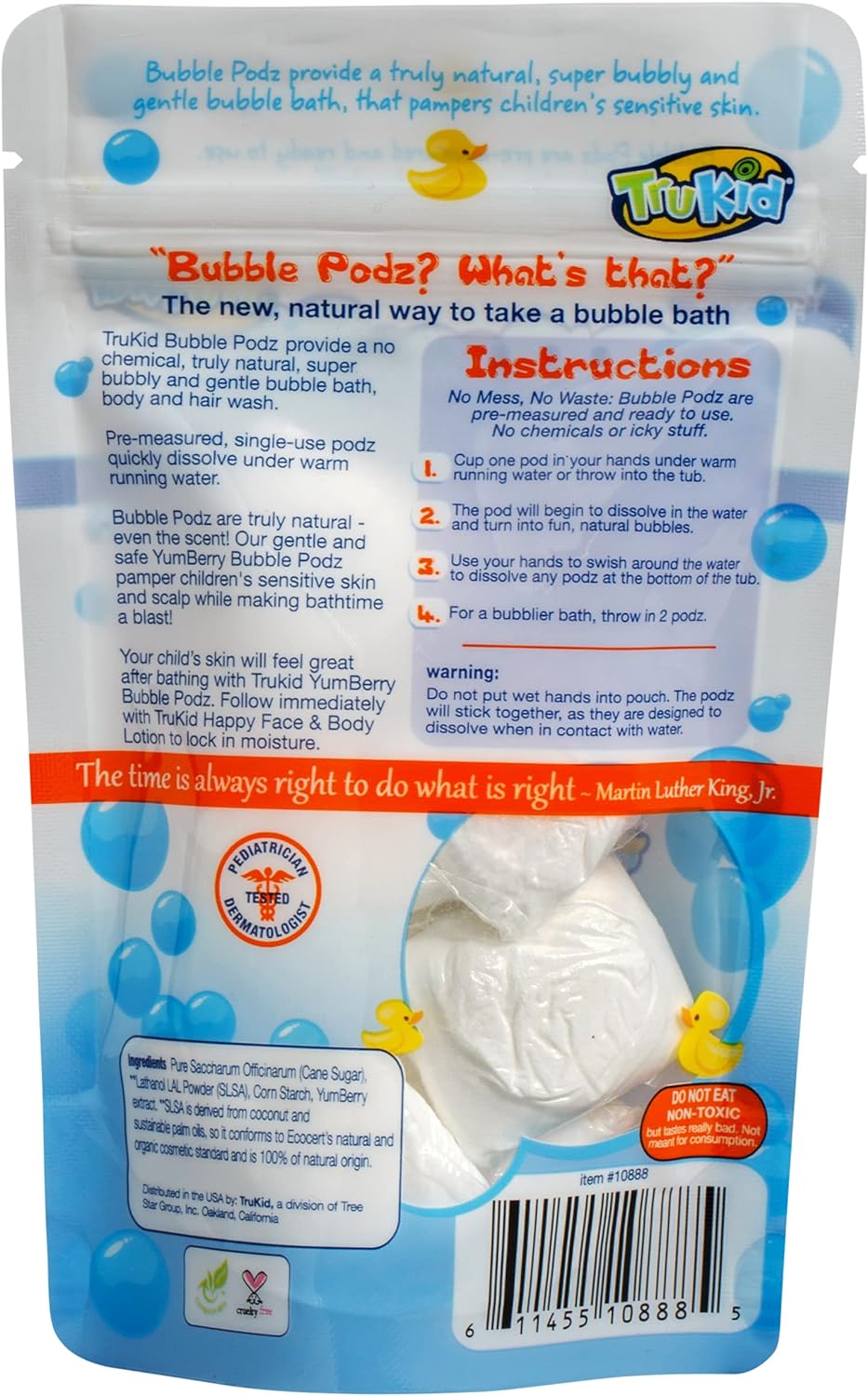 TruKid Bubble Podz for Baby, Refreshing Bubble Bath for Dry, Sensitive & Soft Skin, pH Balanced for Eye Sensitivity, Enriched with Lavender Flower, Lavender Scent, All Natural Ingredients (24 Podz)